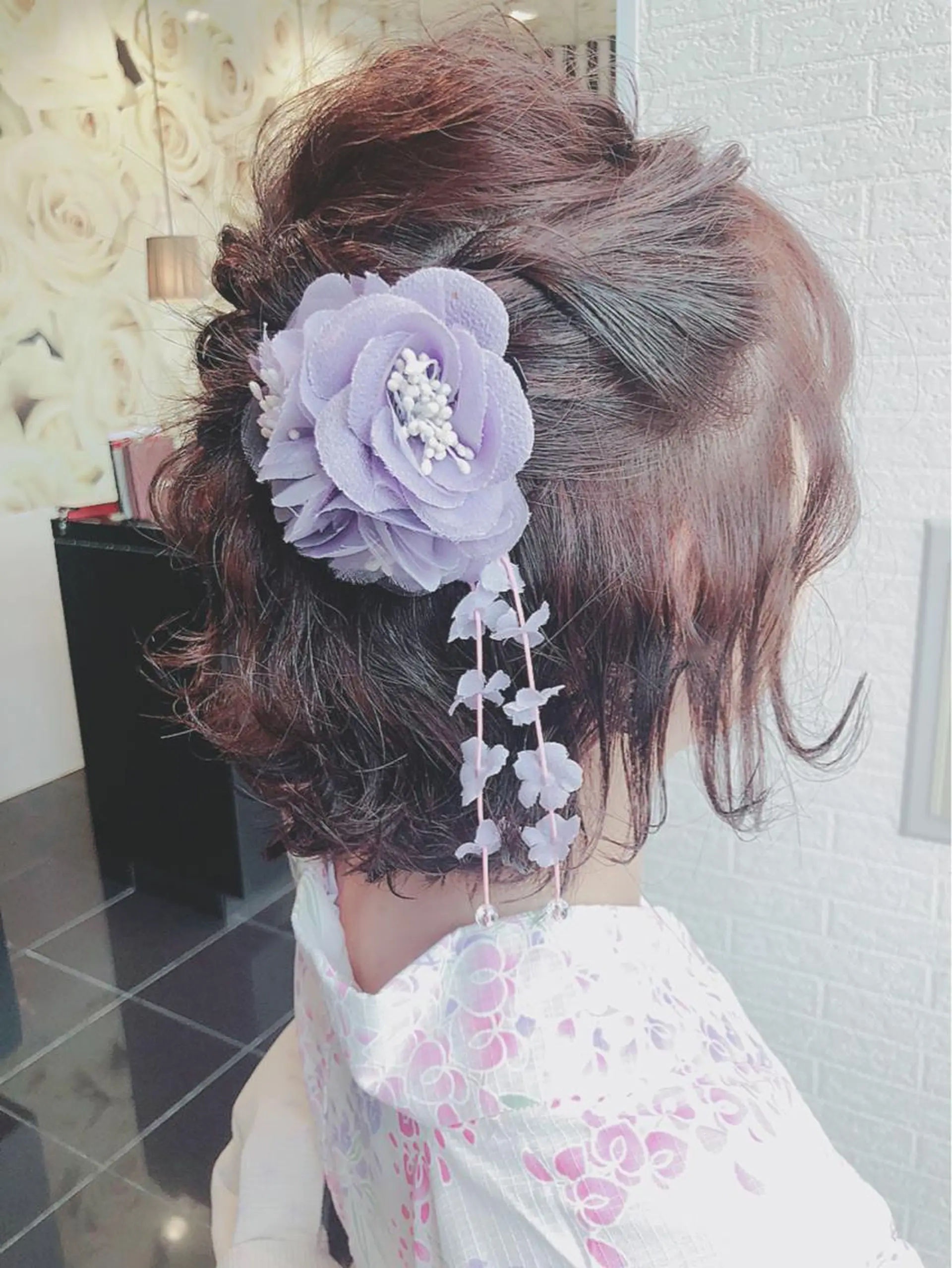 ショート ヘアアレンジ ボブ 浴衣 久保田 茜のヘアスタイル