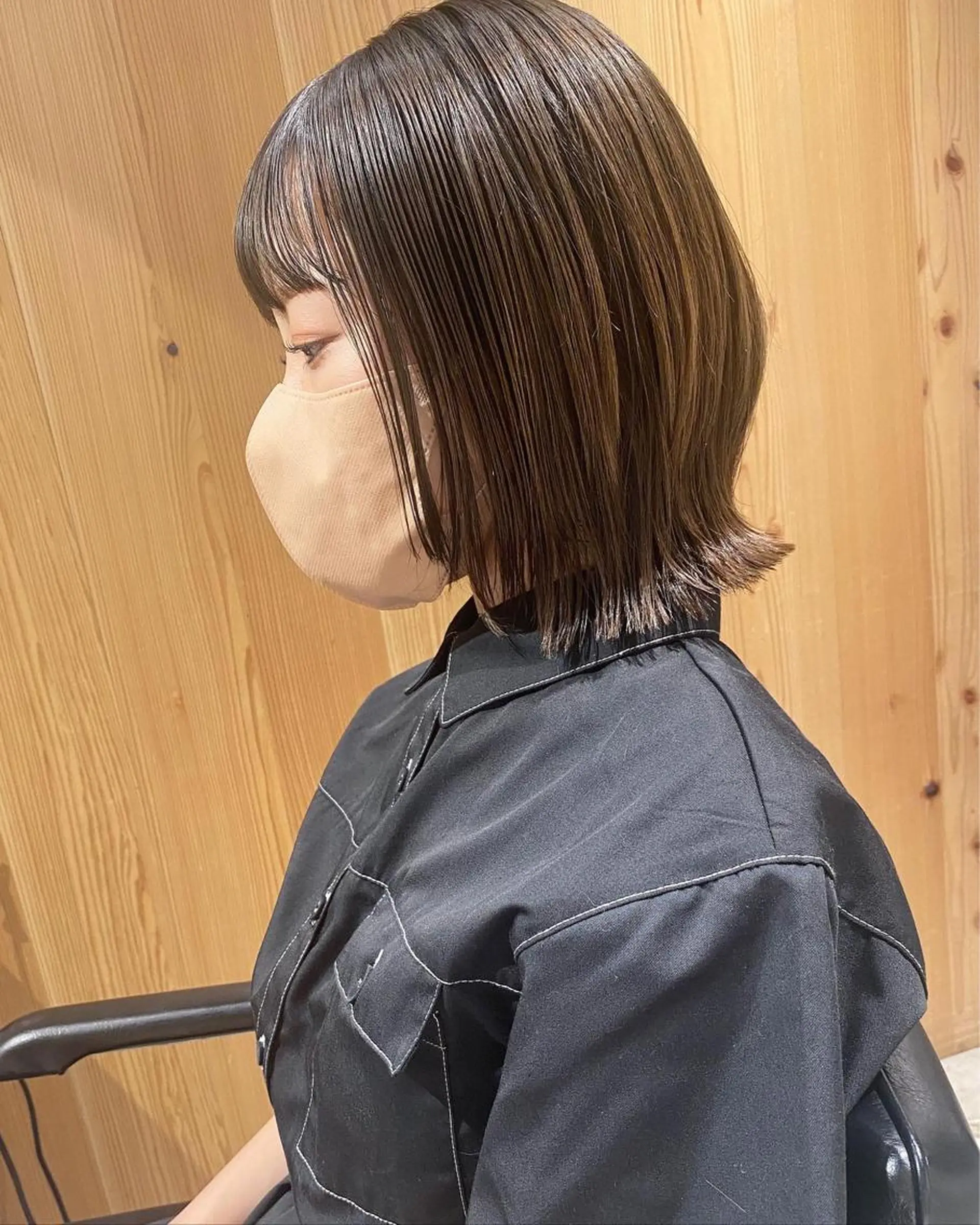 ミディアム ボブ レイヤーカット トリートメント カット トリートメント やまもと さえのヘアスタイル