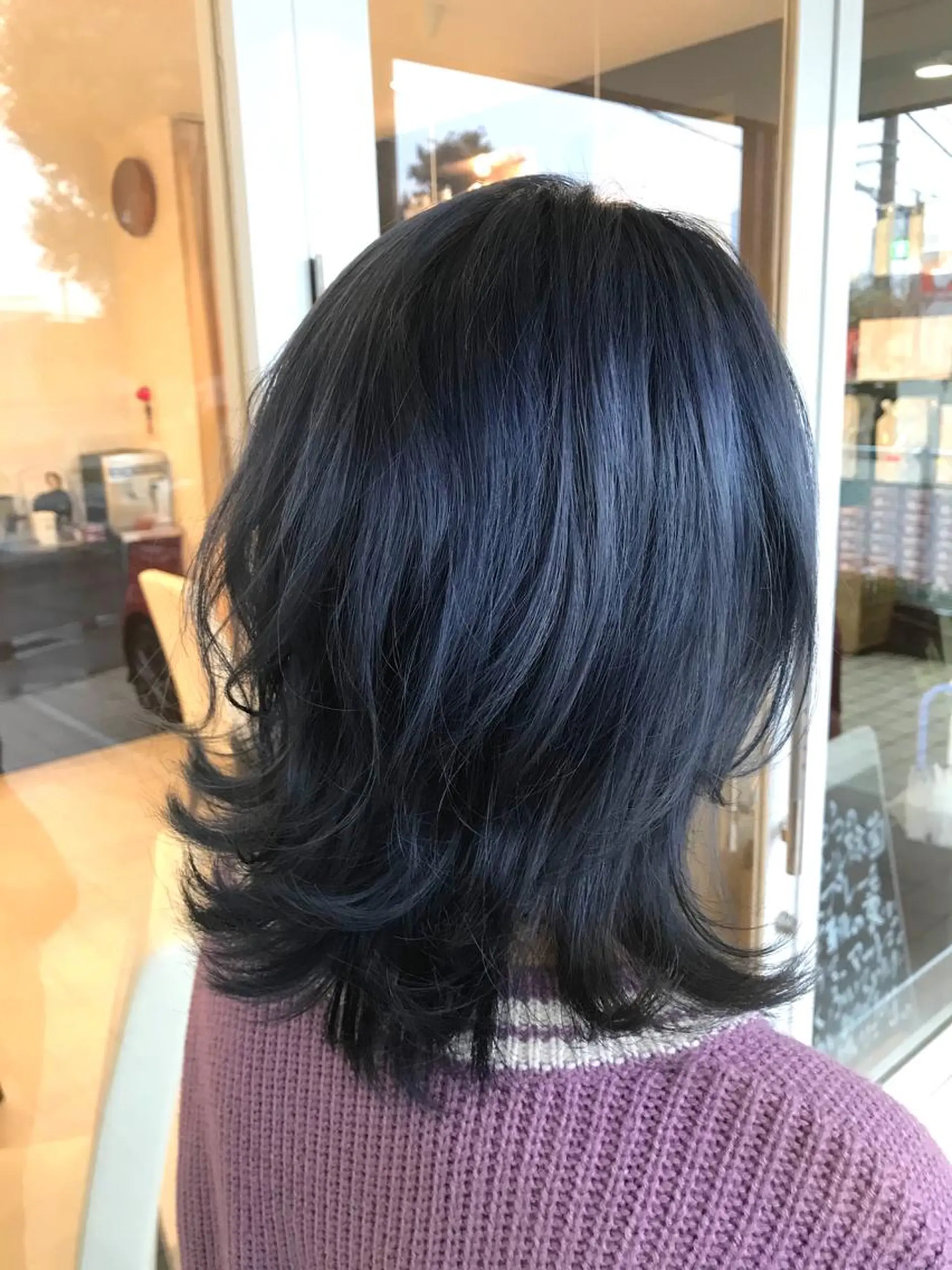ミディアム カラー ブリーチ ネイビーカラー ヘアカラー 武田 清久のヘアスタイル