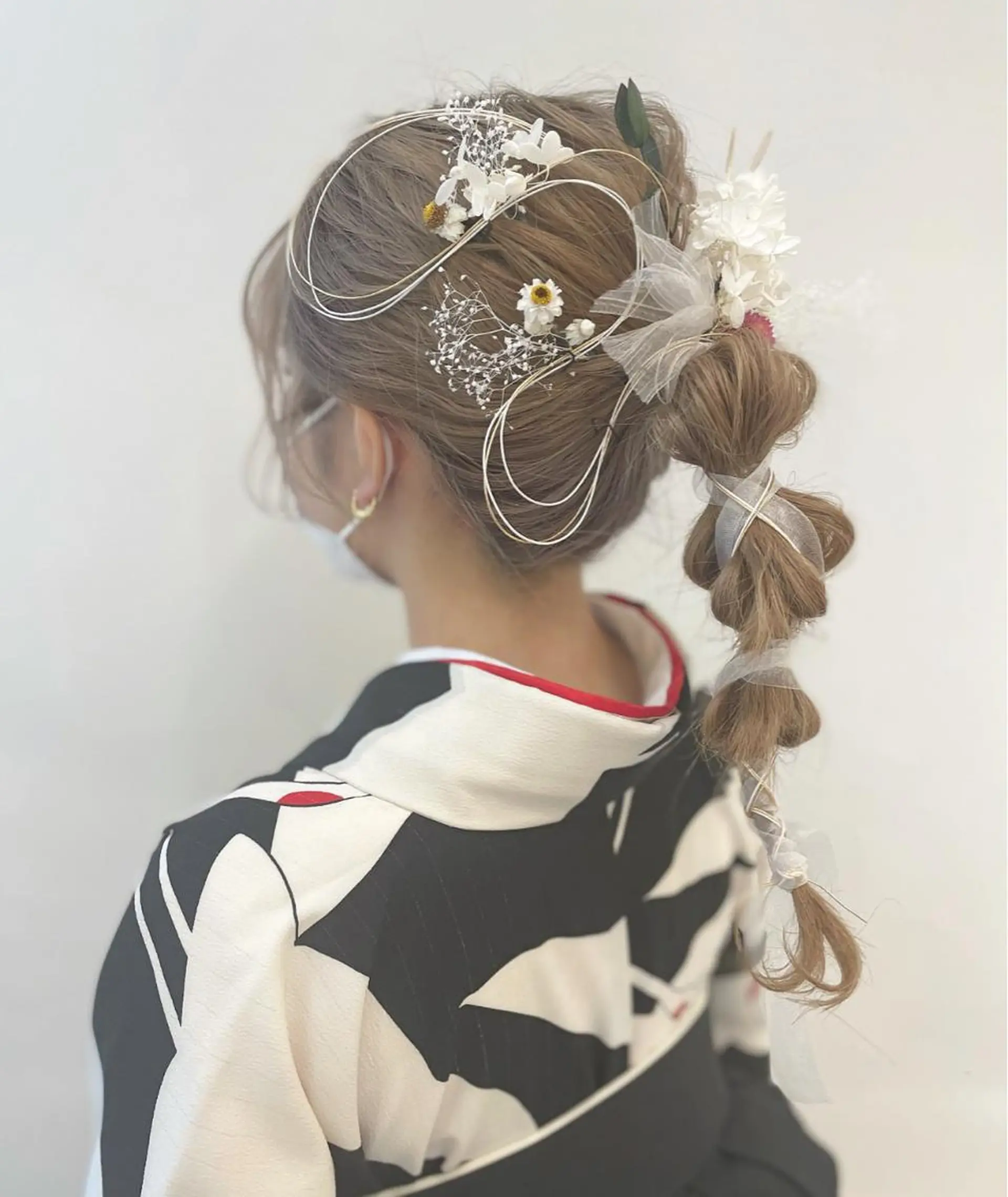 セミロング 着付け 坂田 友梨奈のヘアスタイル