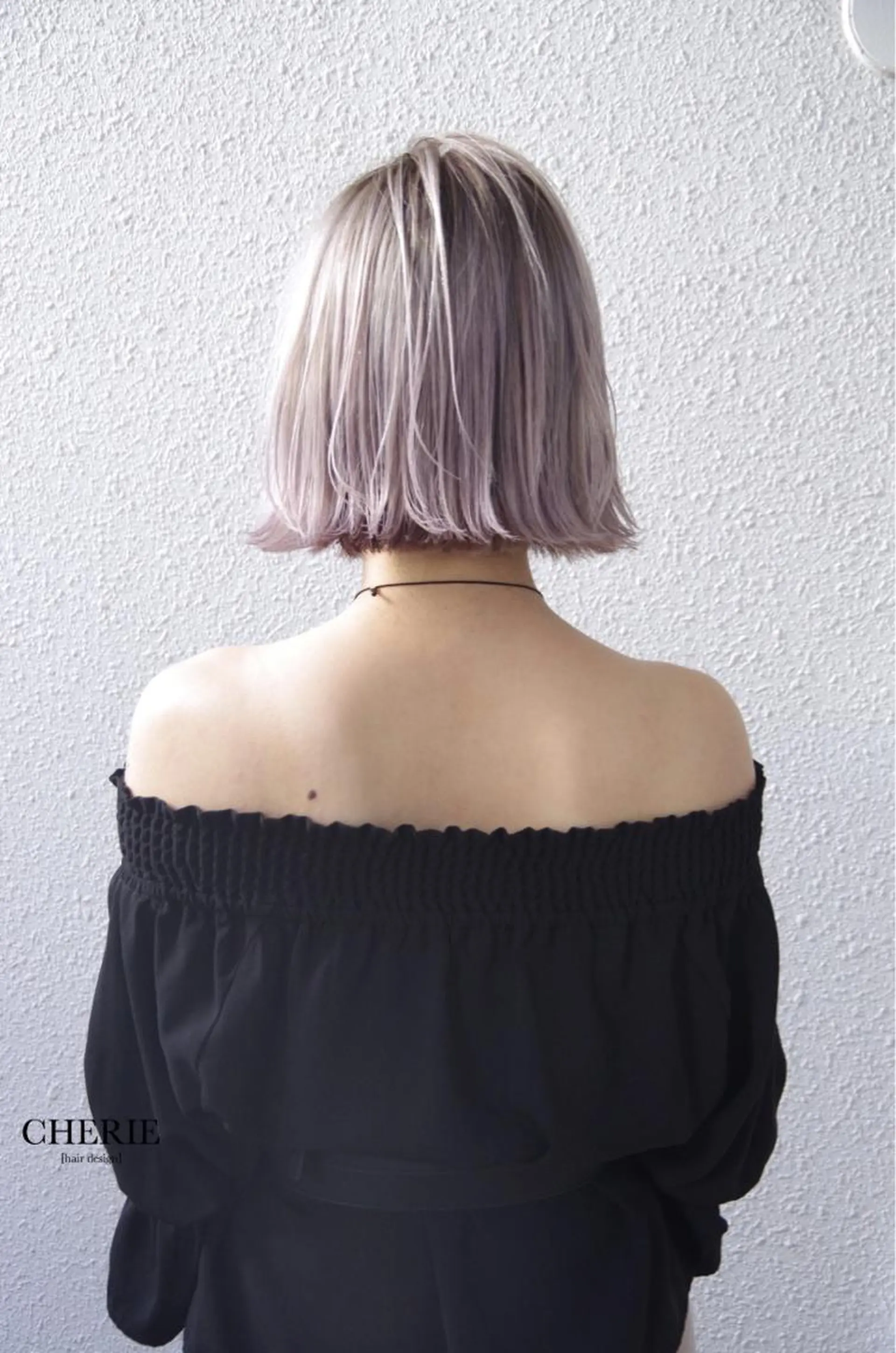 ミディアム カラー 黒髪 ブリーチ ラベンダーカラー カット ヘアカラー トリートメント CHERIEブリーチ ダブルカラー　天神のヘアスタイル