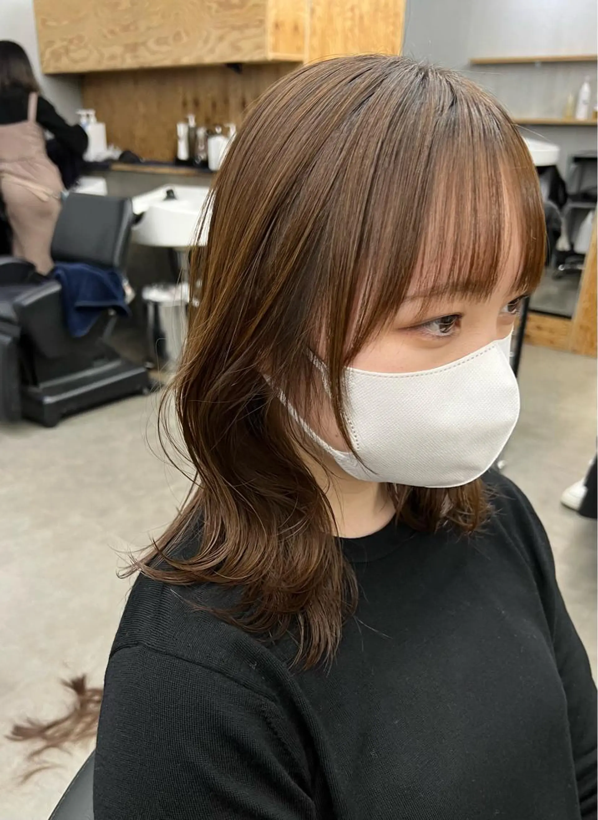 ミディアム カラー 似合わせカット カット ヘアカラー トリートメント お顔まわりカット🌱 emo.村松泉綺のヘアスタイル