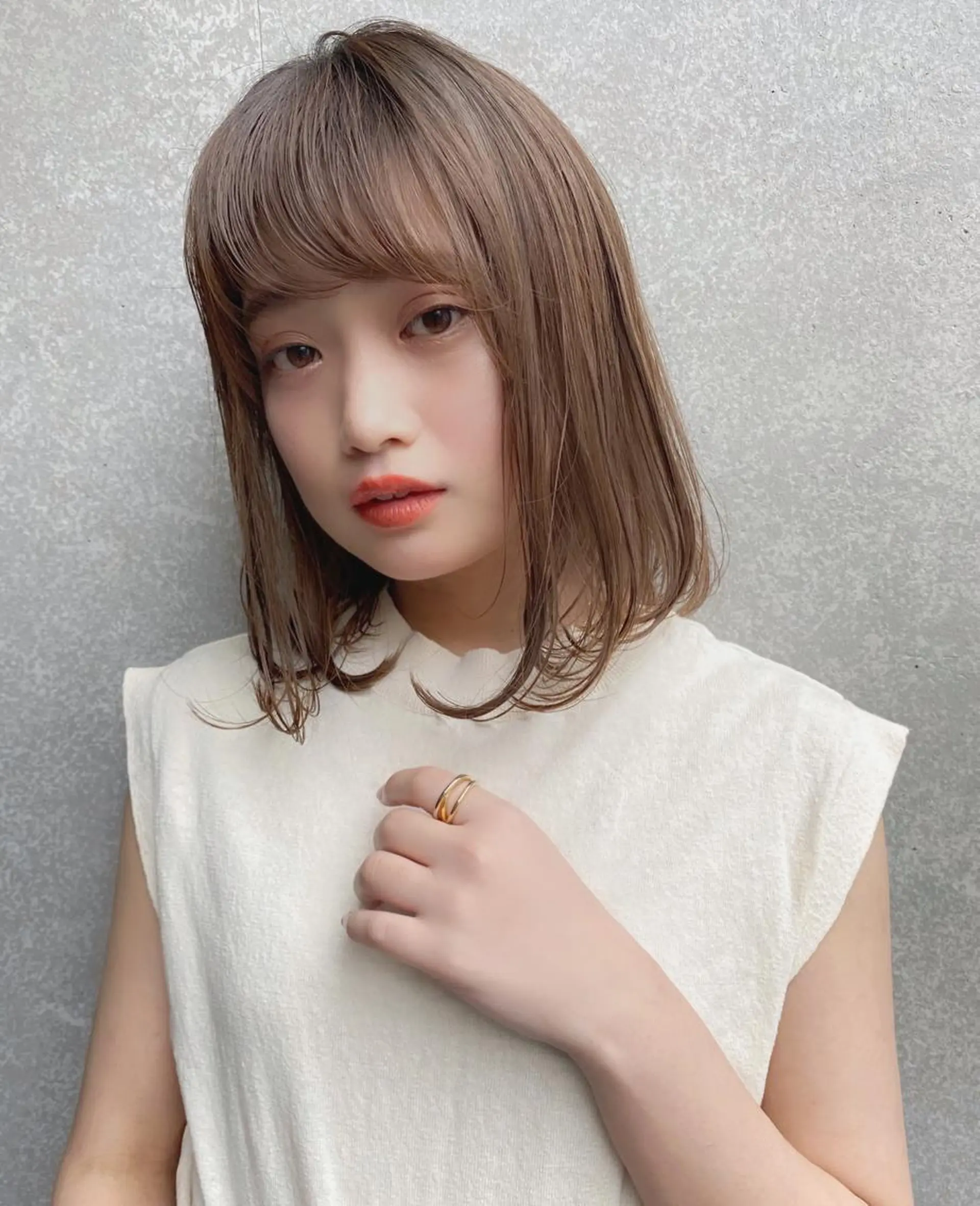 ミディアム カラー カット ヘアカラー トリートメント 三浦 望のヘアスタイル