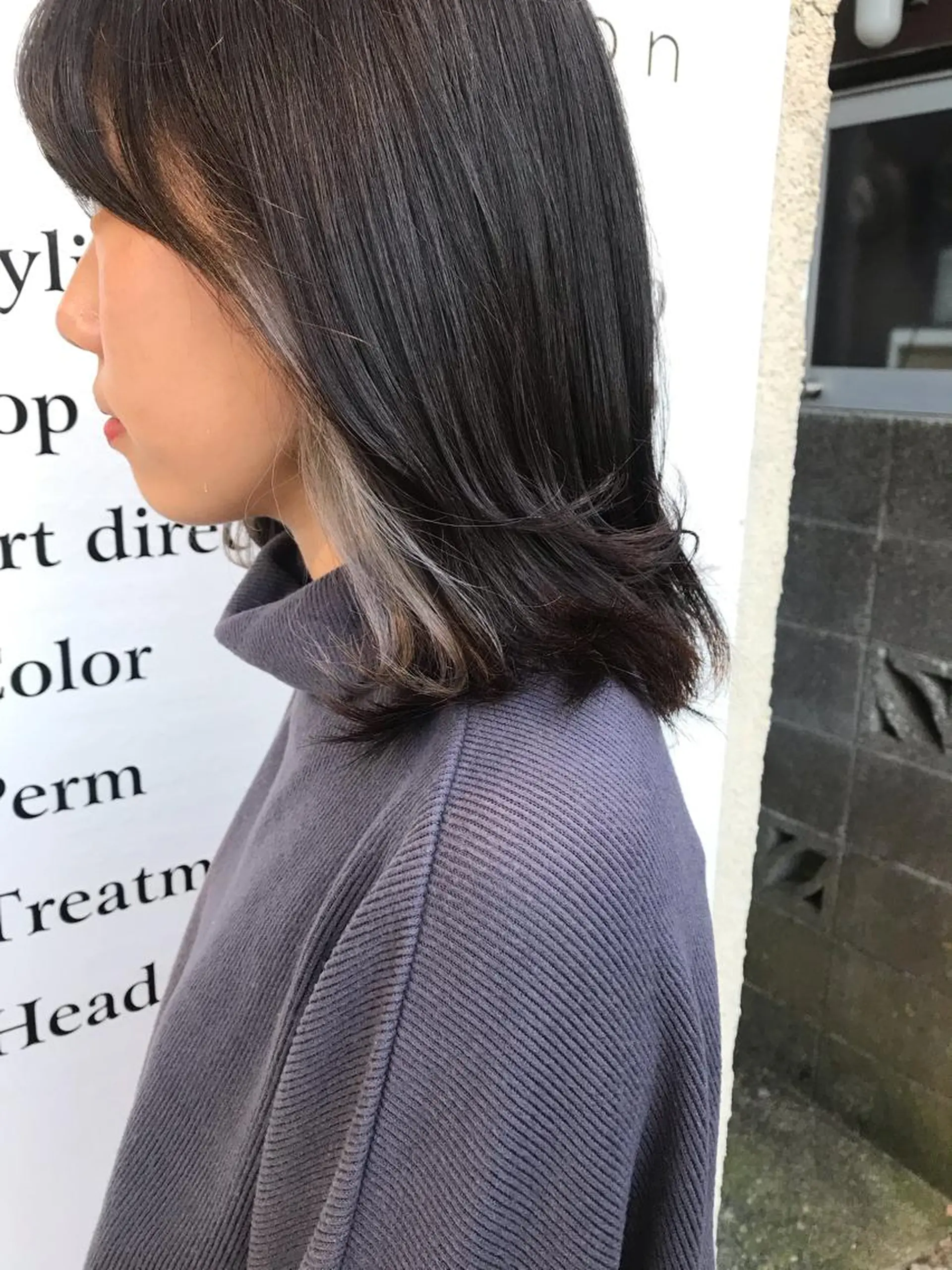 ミディアム カラー ブリーチ riho/ブリーチ/ デザインカラー/辻堂のヘアスタイル