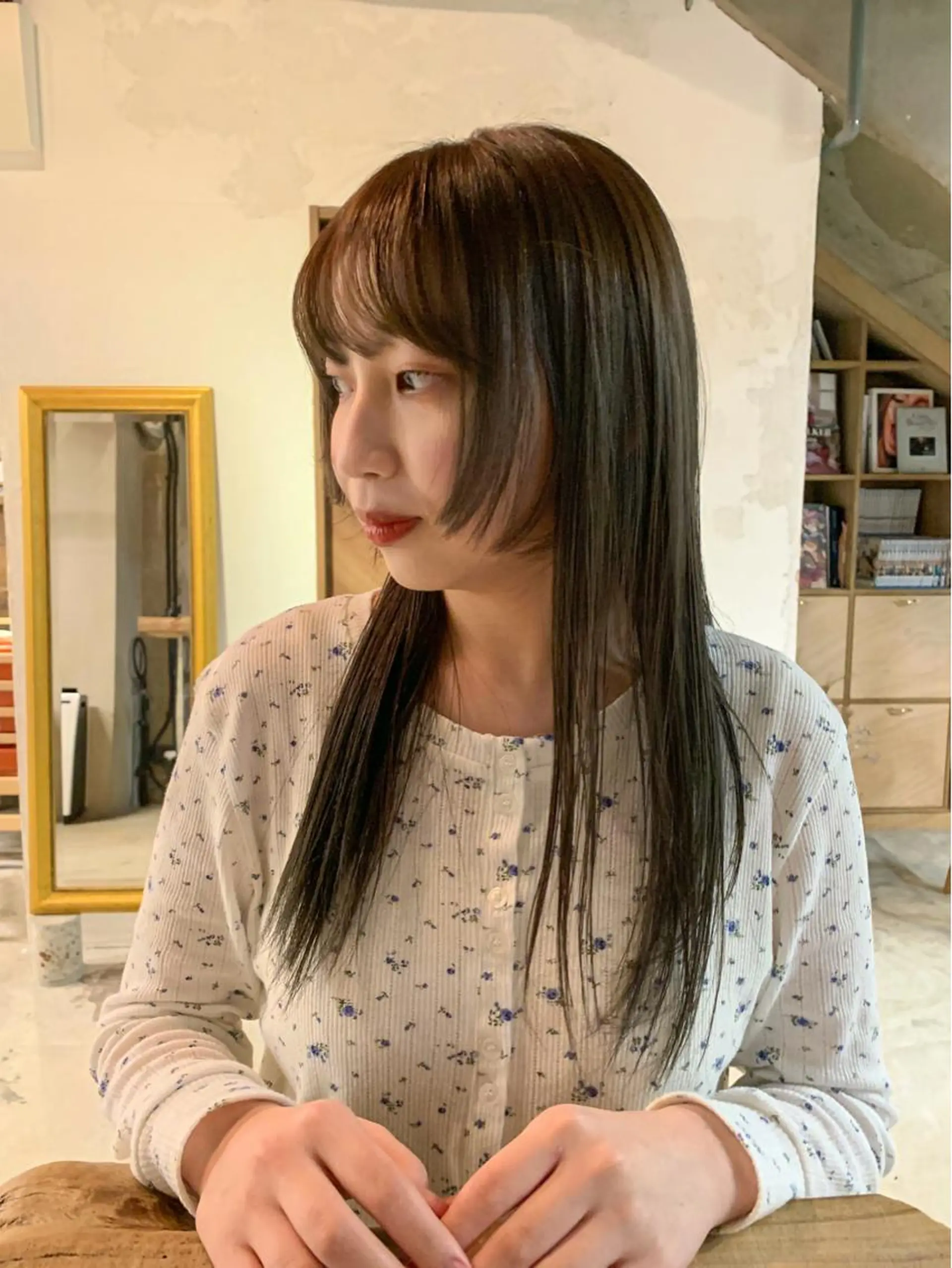 ロング カラー ブリーチ ブリーチなしカラー オリーブカラー こっくりカラー/艶髪 /amy.山口瑞稀のヘアスタイル