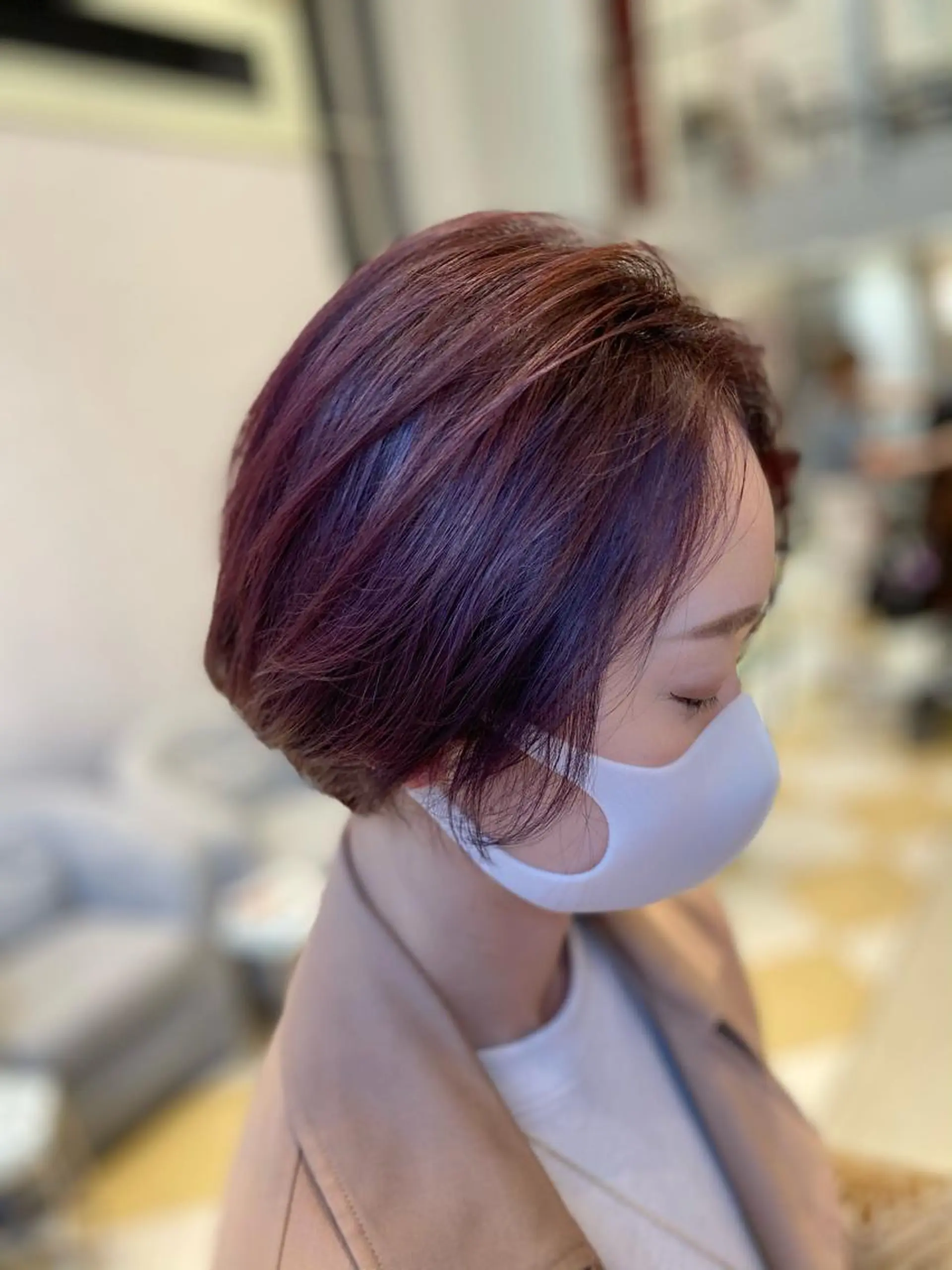 ショート カラー ピンクカラー バイオレットカラー Kou所属・💜髪質改善美髪💜 星野清光のヘアスタイル