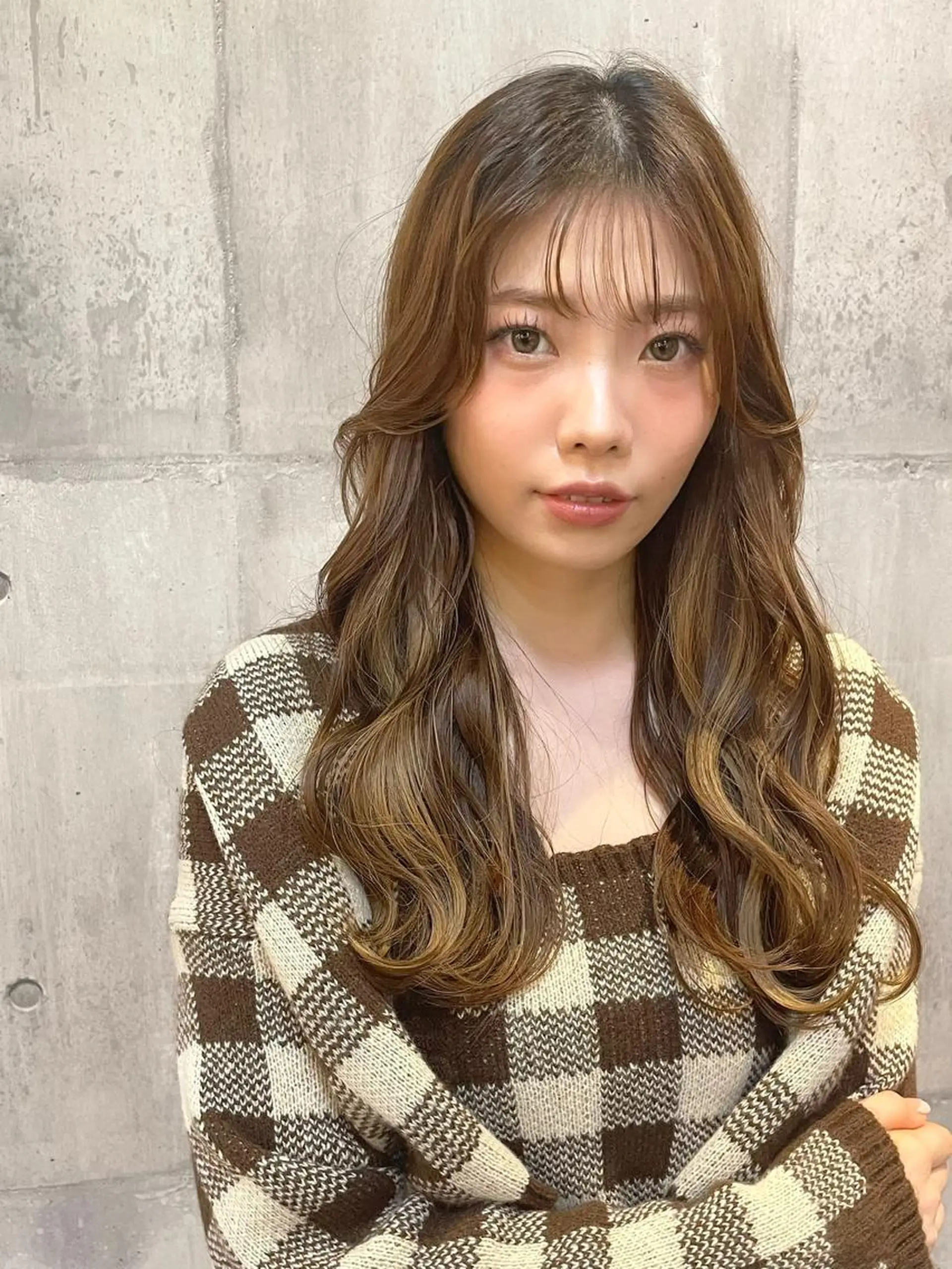 ロング 韓国風ヘア ロング ヘアカラー トリートメント ヘアセット 竹内 春奈のヘアスタイル