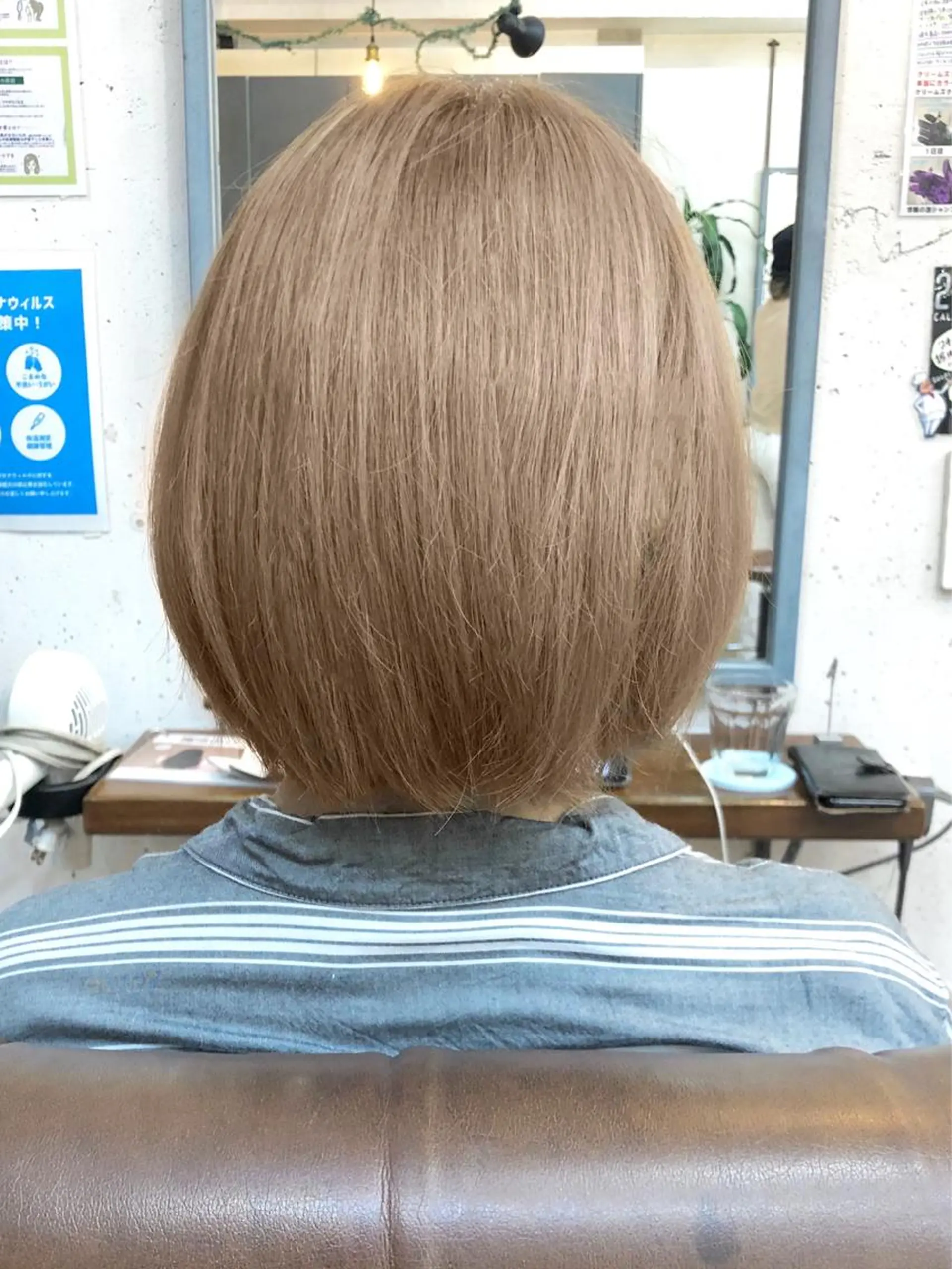 ショート カラー ベージュカラー ミルクティーベージュ メンズパーマ 本多のヘアスタイル