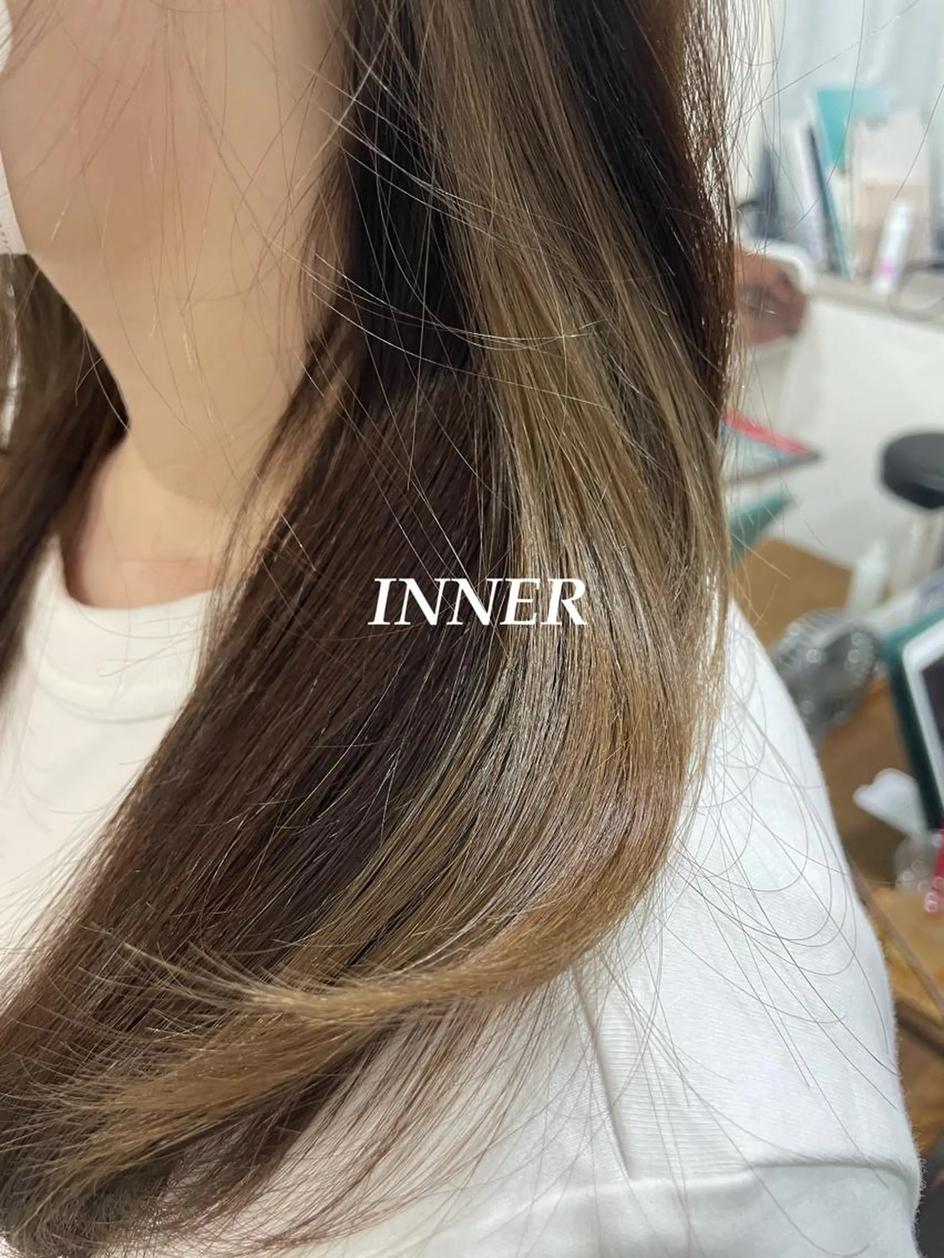 セミロング カラー ベージュカラー オレンジ 森田 一平のヘアスタイル