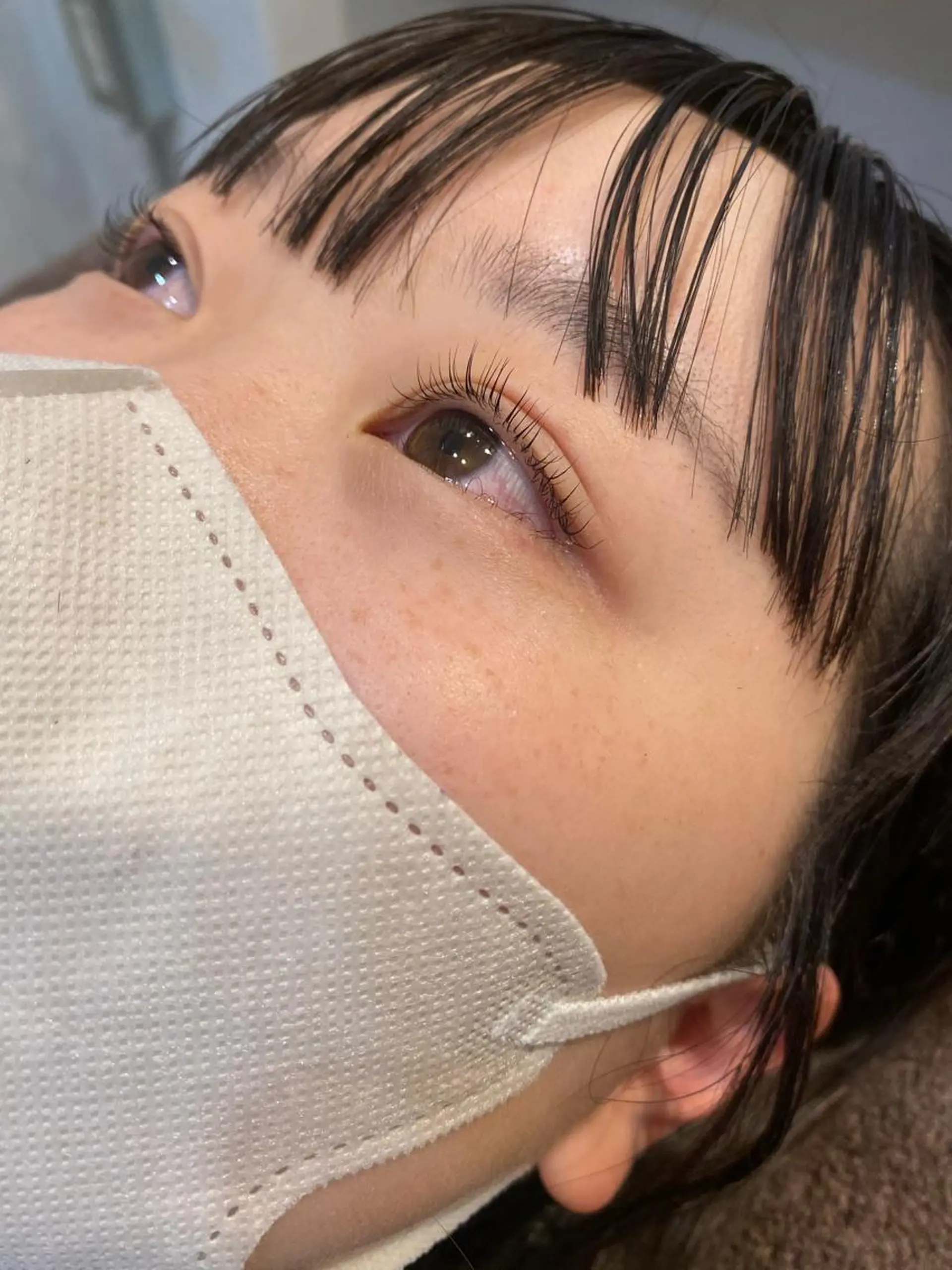マツエク・マツパ パリジェンヌラッシュリフト 一重×まつ毛パーマ マツパ ブリーチなしカラー レイヤーカットのヘアスタイル
