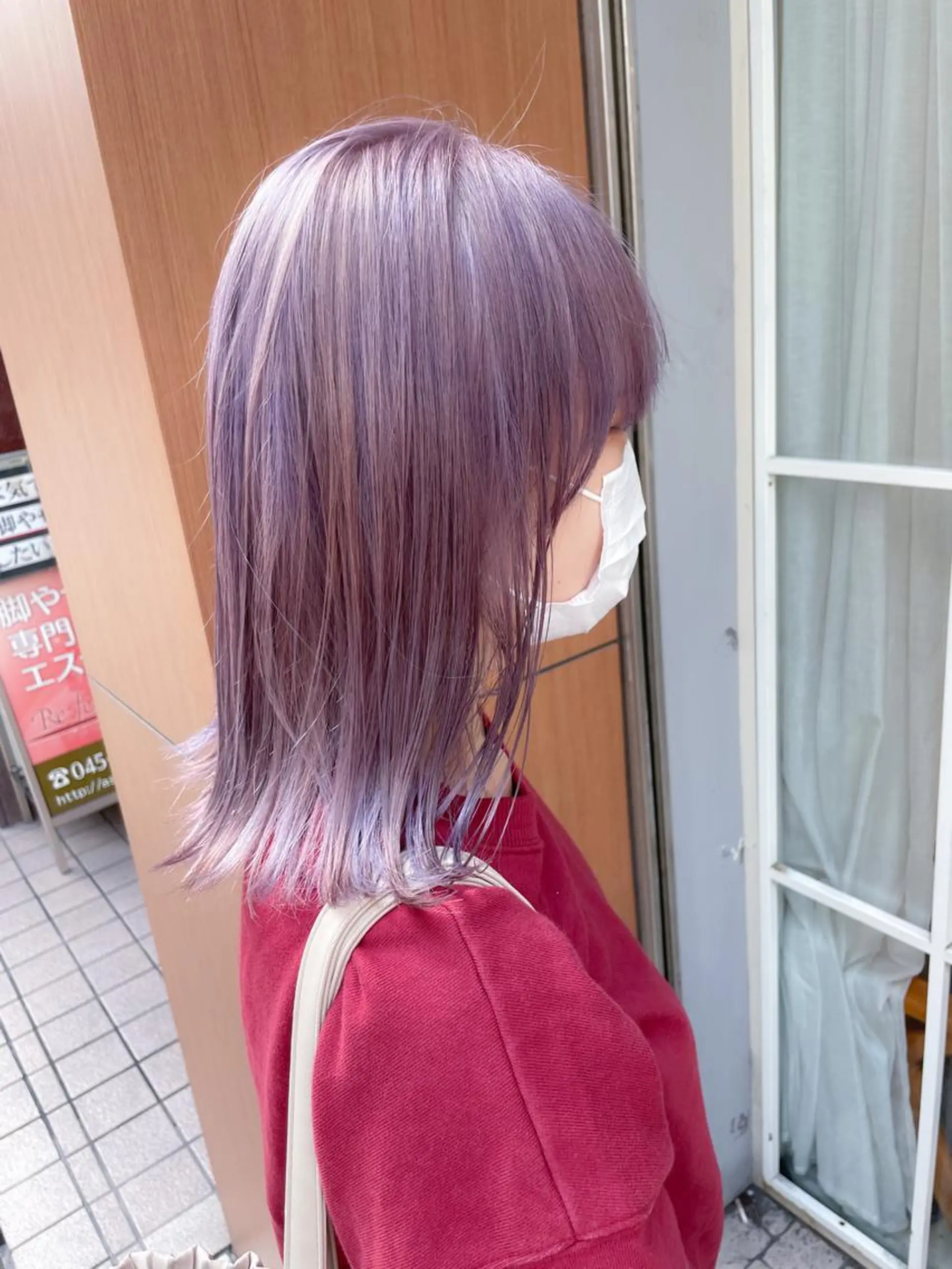 セミロング カラー 切りっぱなしボブ ダブルカラー パープルカラー ボブ ヘアカラー トリートメント ヘッドスパ ✨カラー支持No.1 🧸ワキ カナコ🧸のヘアスタイル