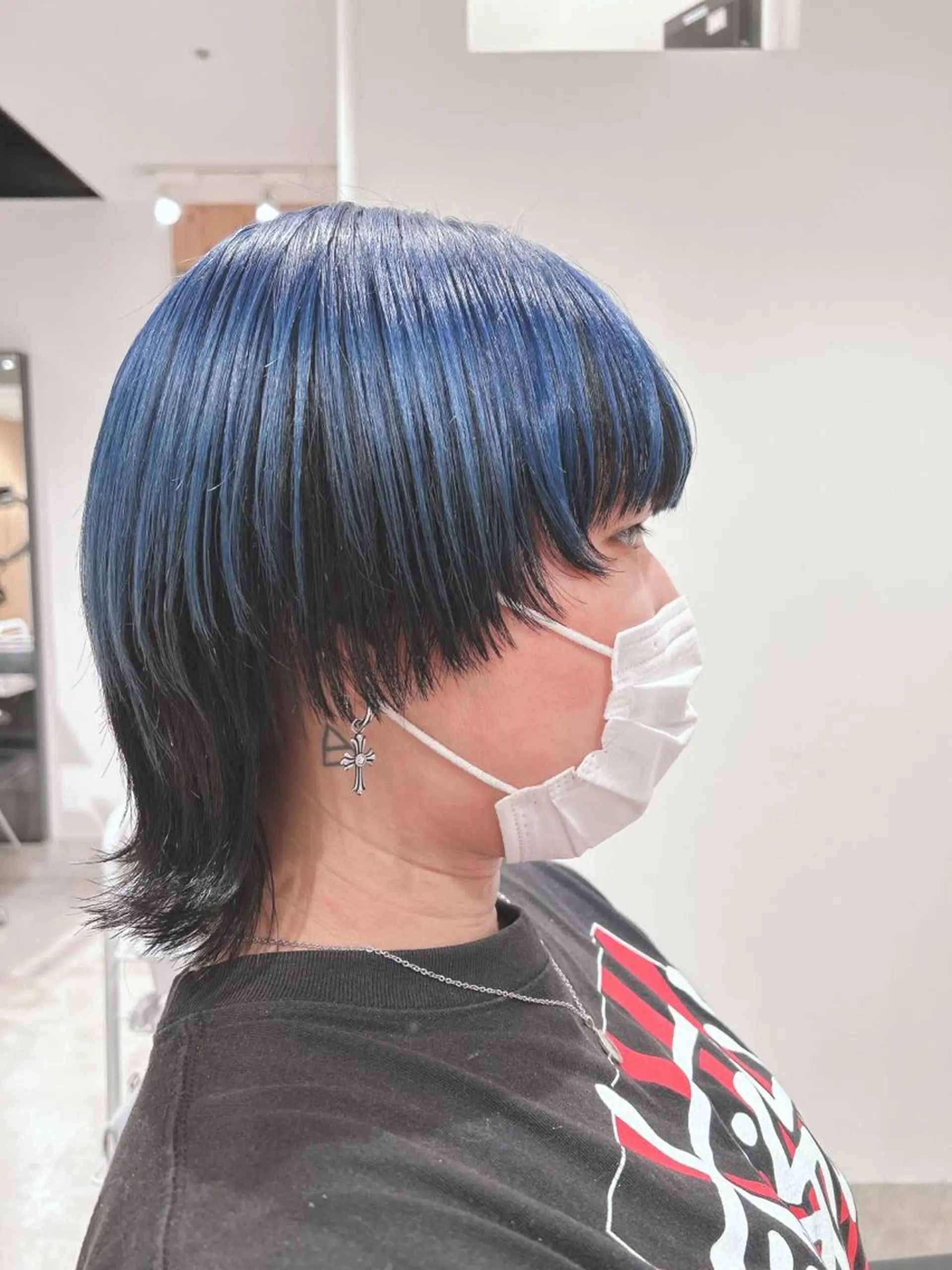 ショート カラー ブルーカラー デザインカラー ウルフカット カット ヘアカラー トリートメント GO TODAY  SHAIRE  SALON   渋谷モディ所属・スキバサミを使わない カット🌼唯🌼のヘアスタイル