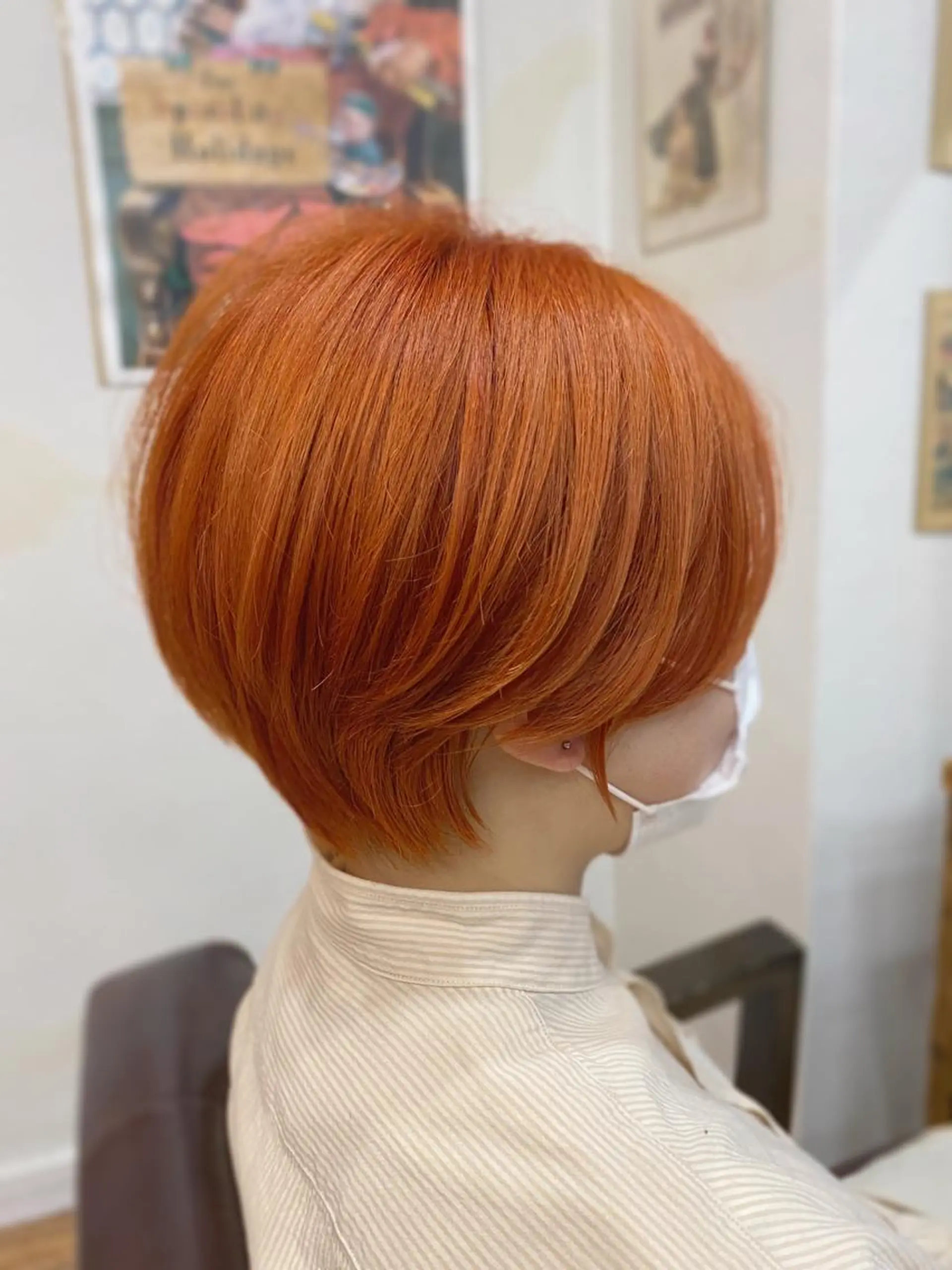 ショート カラー ショートボブ 丸みショート ブリーチ オレンジ ボブ S. RYUTAのヘアスタイル