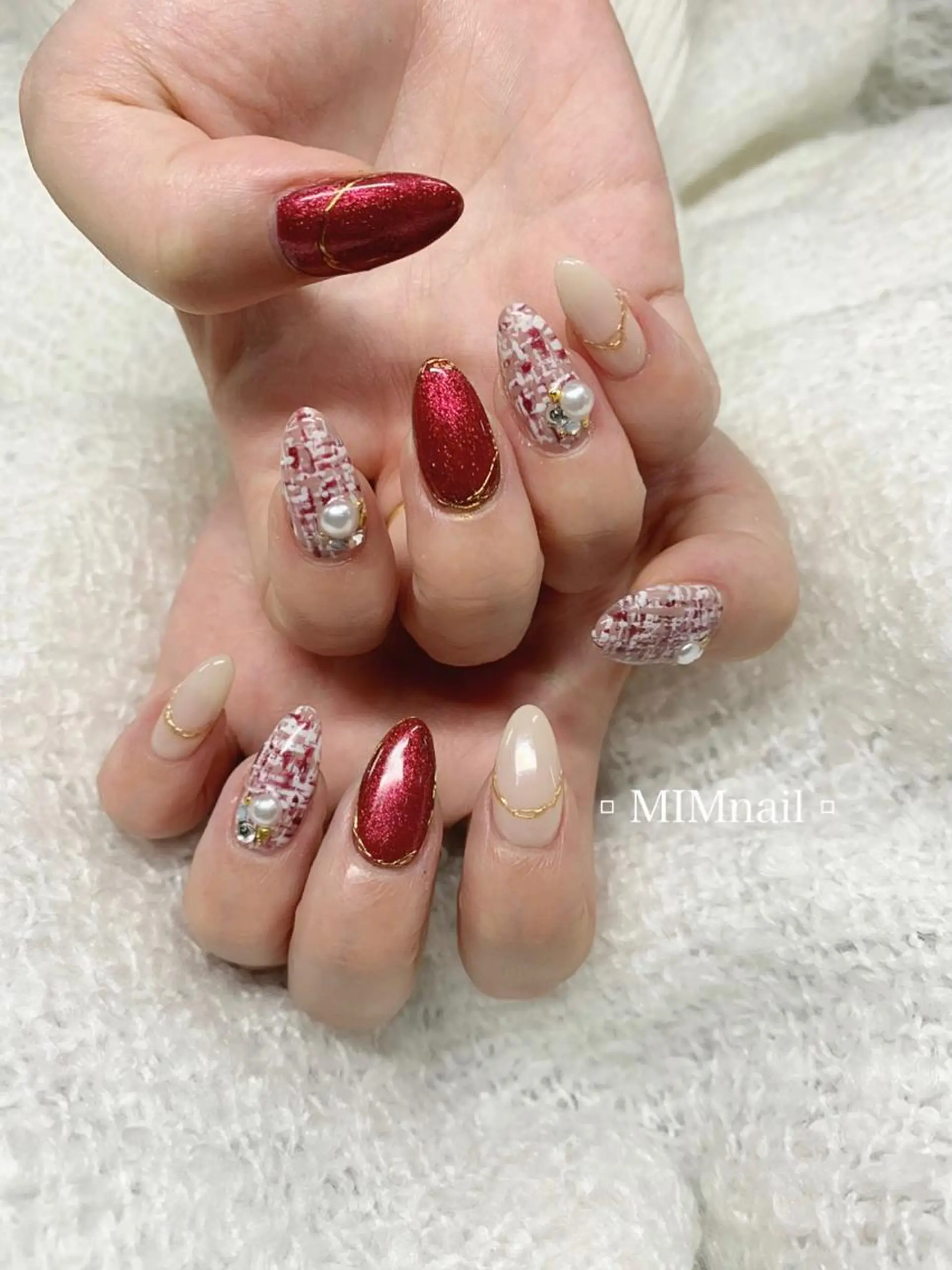 ネイル ジェルネイル ツイードネイル ハンドネイル *･*MIMnail *･゜ﾟ･*:･*のネイルデザイン
