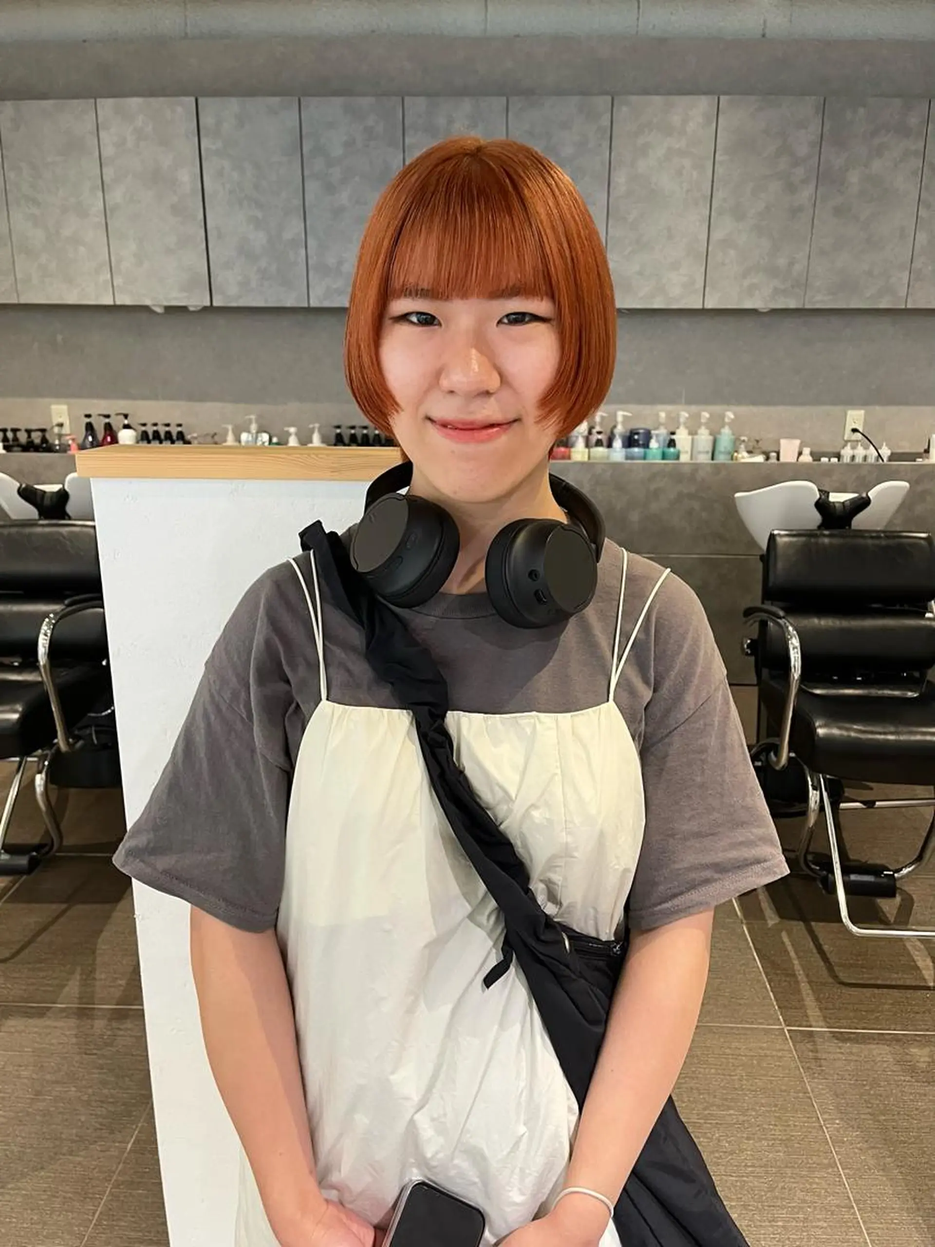 ショート カラー ベージュカラー ブラウンカラー ダブルカラー オレンジ オレンジベージュ カット ヘアカラー ショート/パーマ/ カラー/FUKOのヘアスタイル