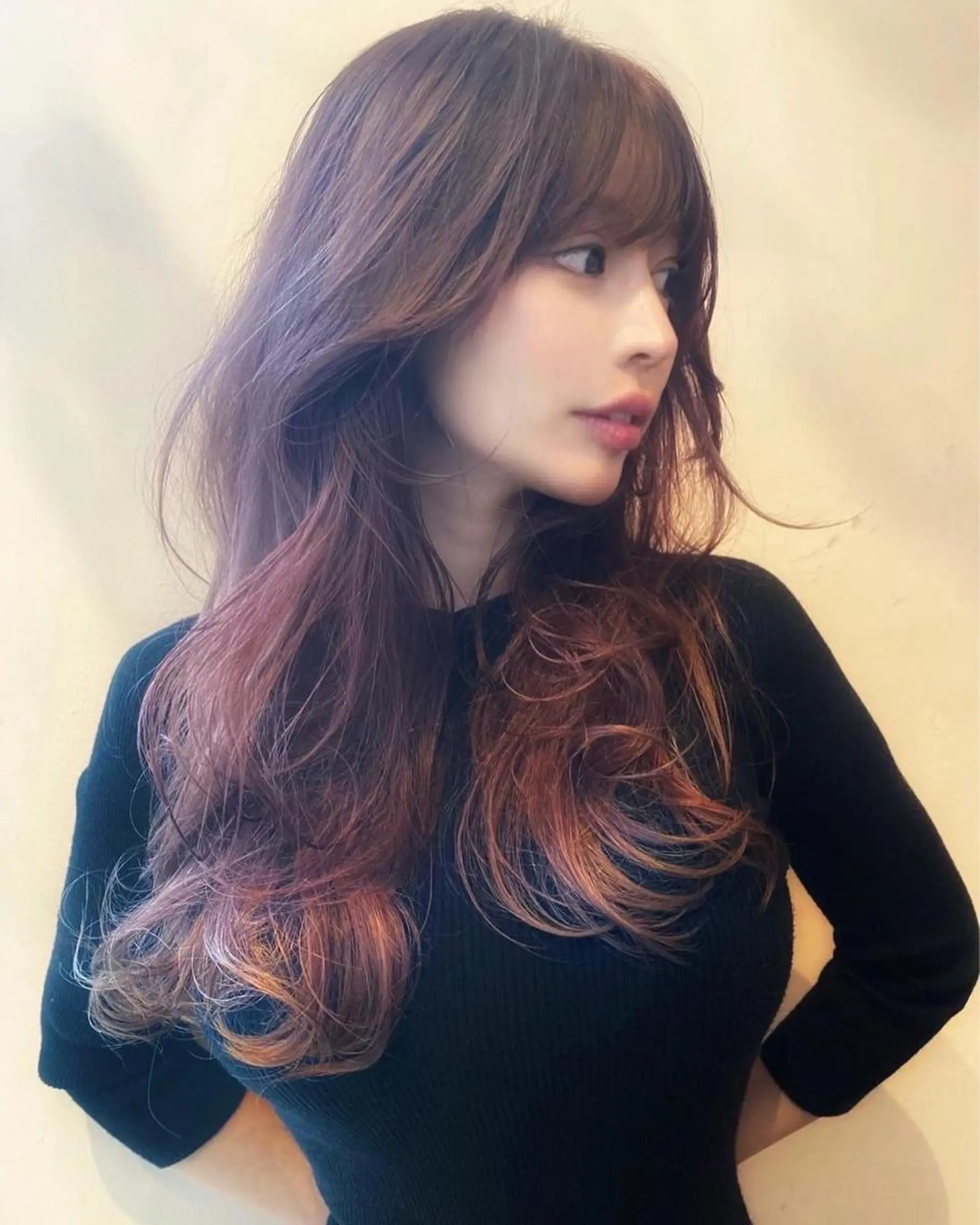 ロング カラー 顔周りカット カット ヘアカラー ハイトーン/デザイン hirokiのヘアスタイル