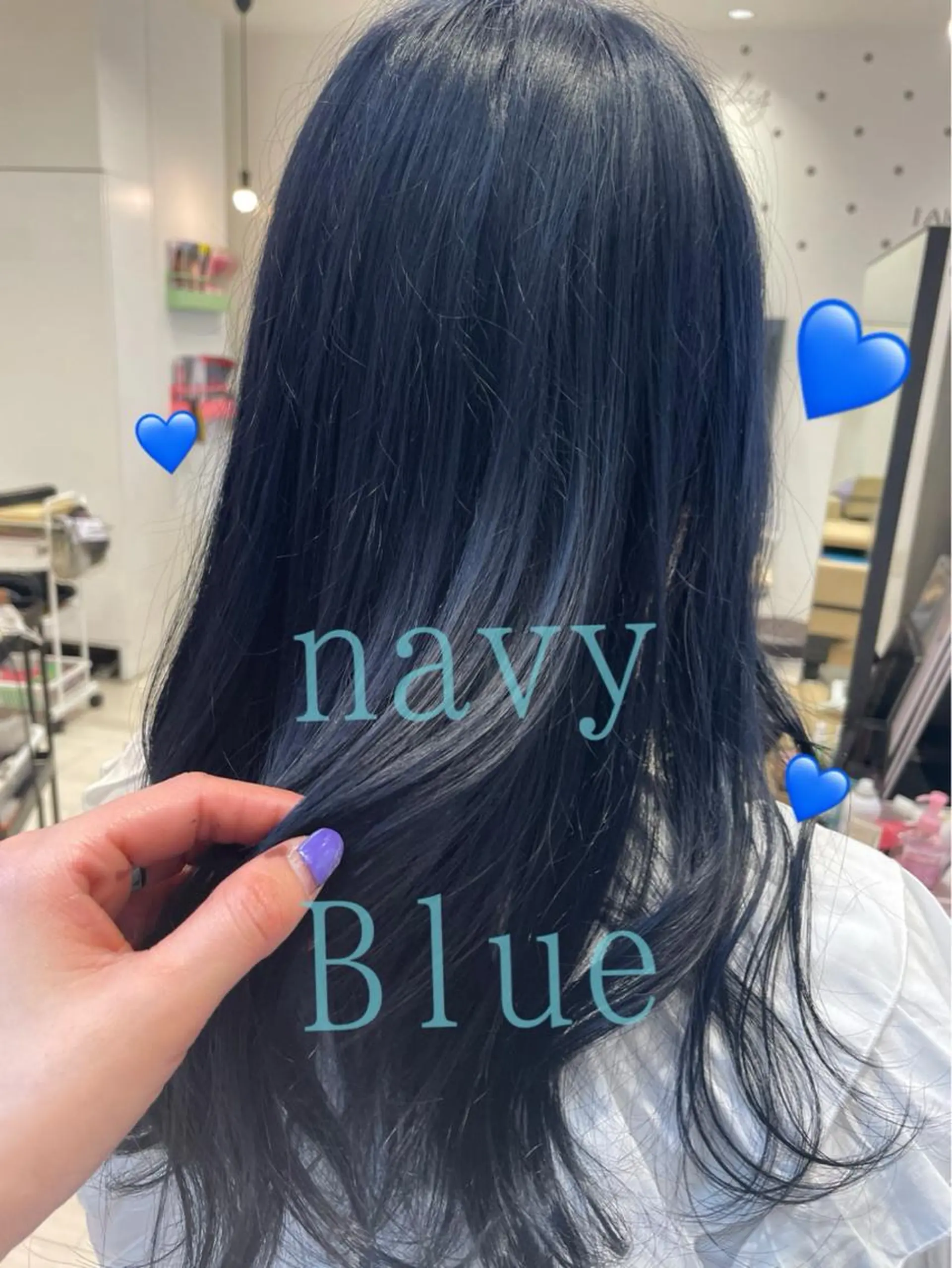 セミロング カラー ブルーカラー ネイビーカラー EMANON新宿東口所属・新宿駅近♡ ♡個室♡三都季🌜のヘアスタイル