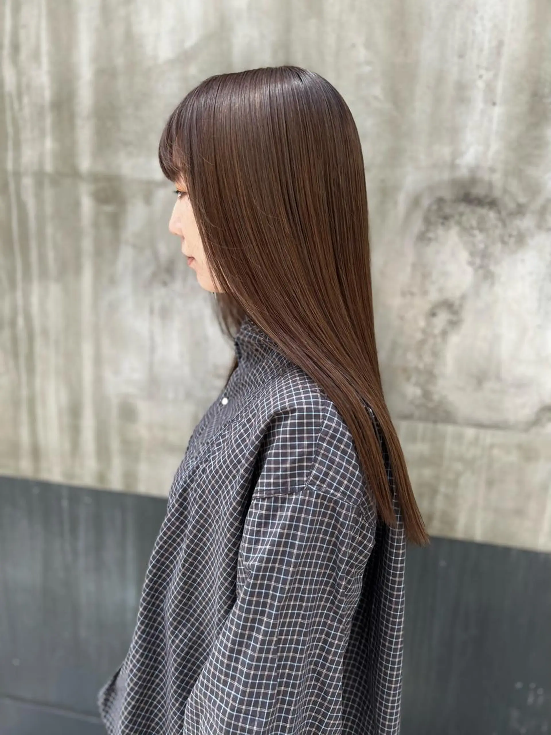 ロング カラー アッシュ アッシュブラウン ブラウンカラー ロング カット 縮毛矯正 🍇おぐら めぐみ🍇のヘアスタイル