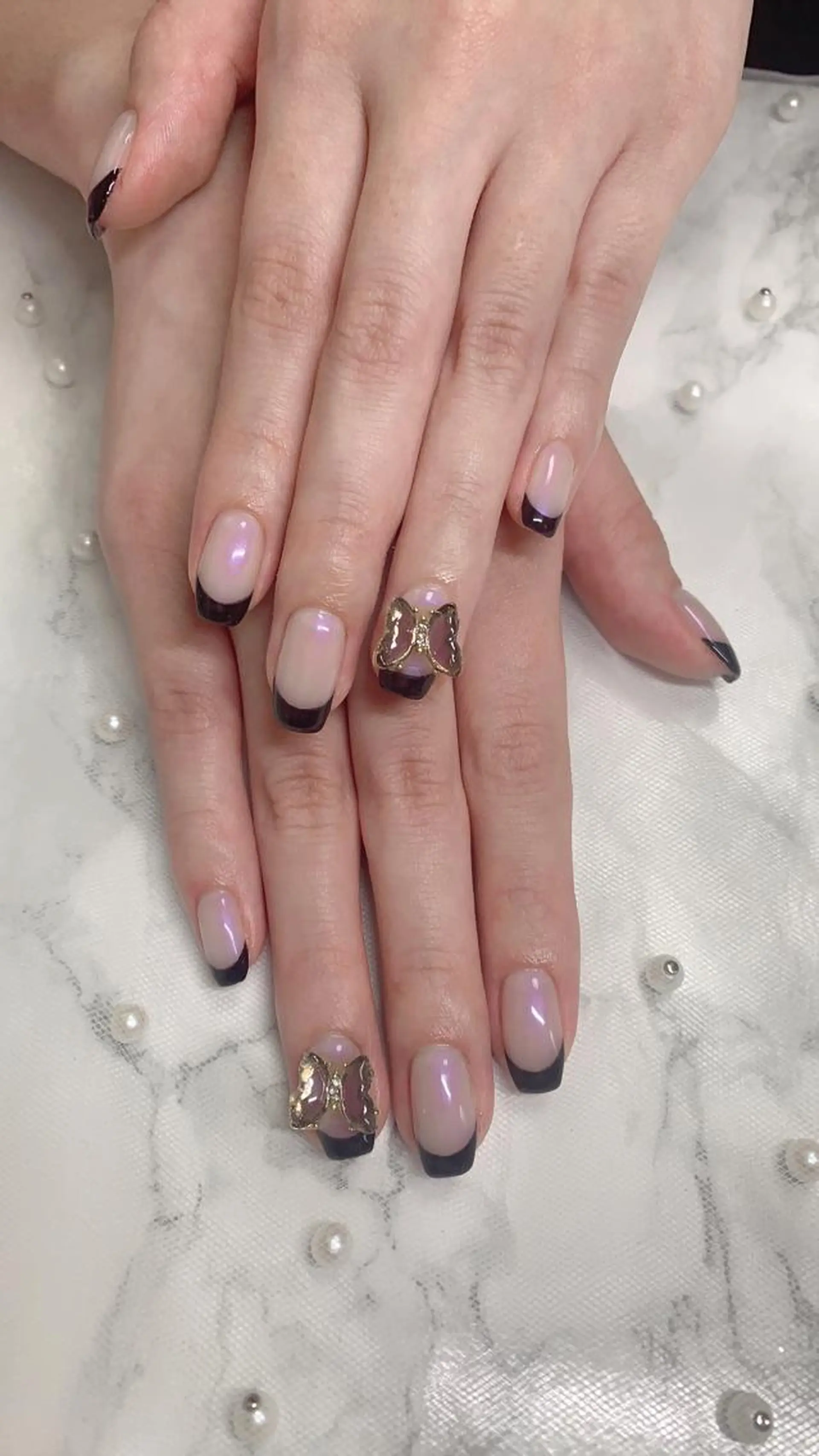 ネイル はな💎ネイル ワンホン、長さ出しのネイルデザイン