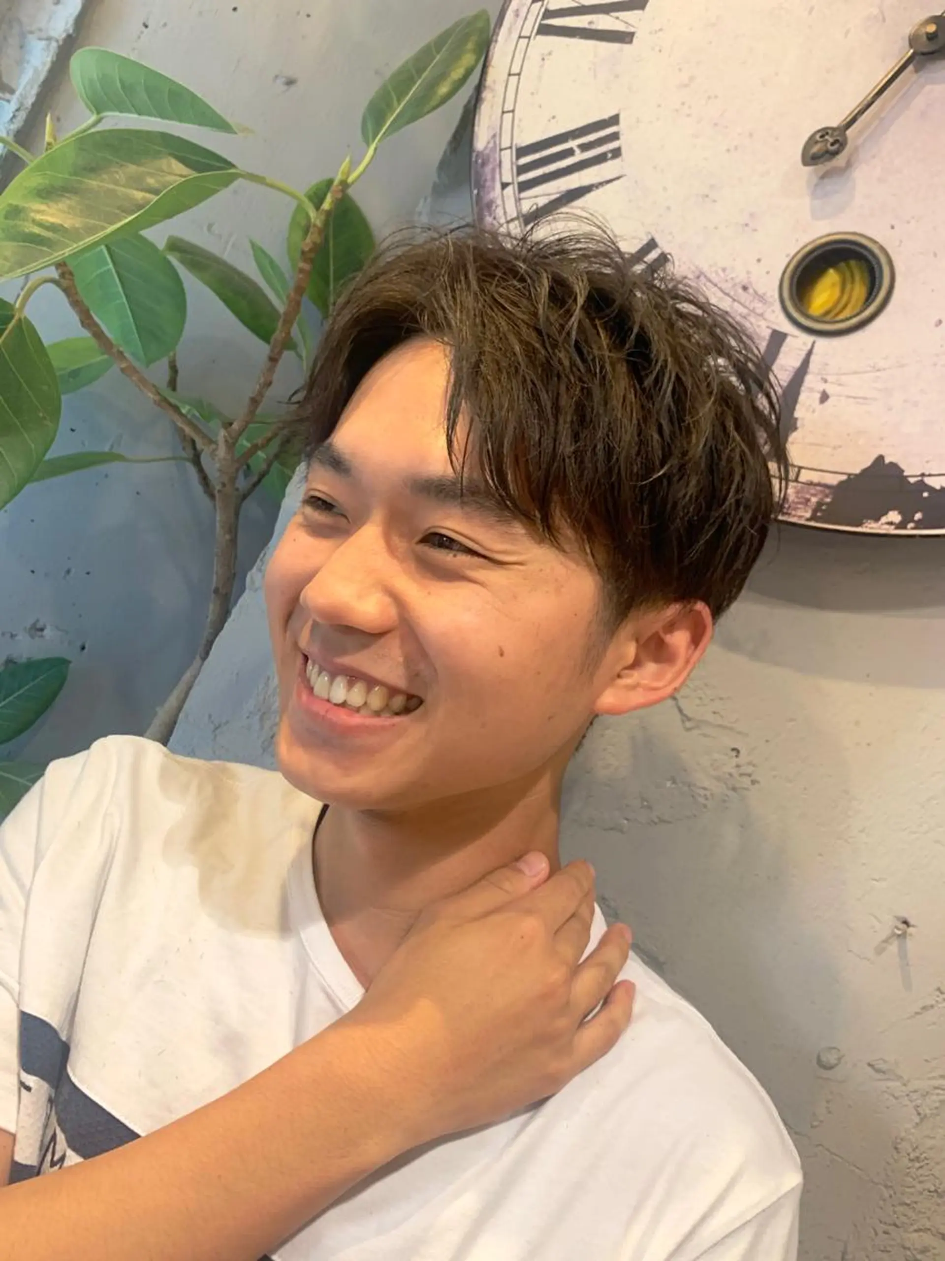 ショート メンズ カット ヘッドスパ 似合せハイライト💡 木下翔太のヘアスタイル