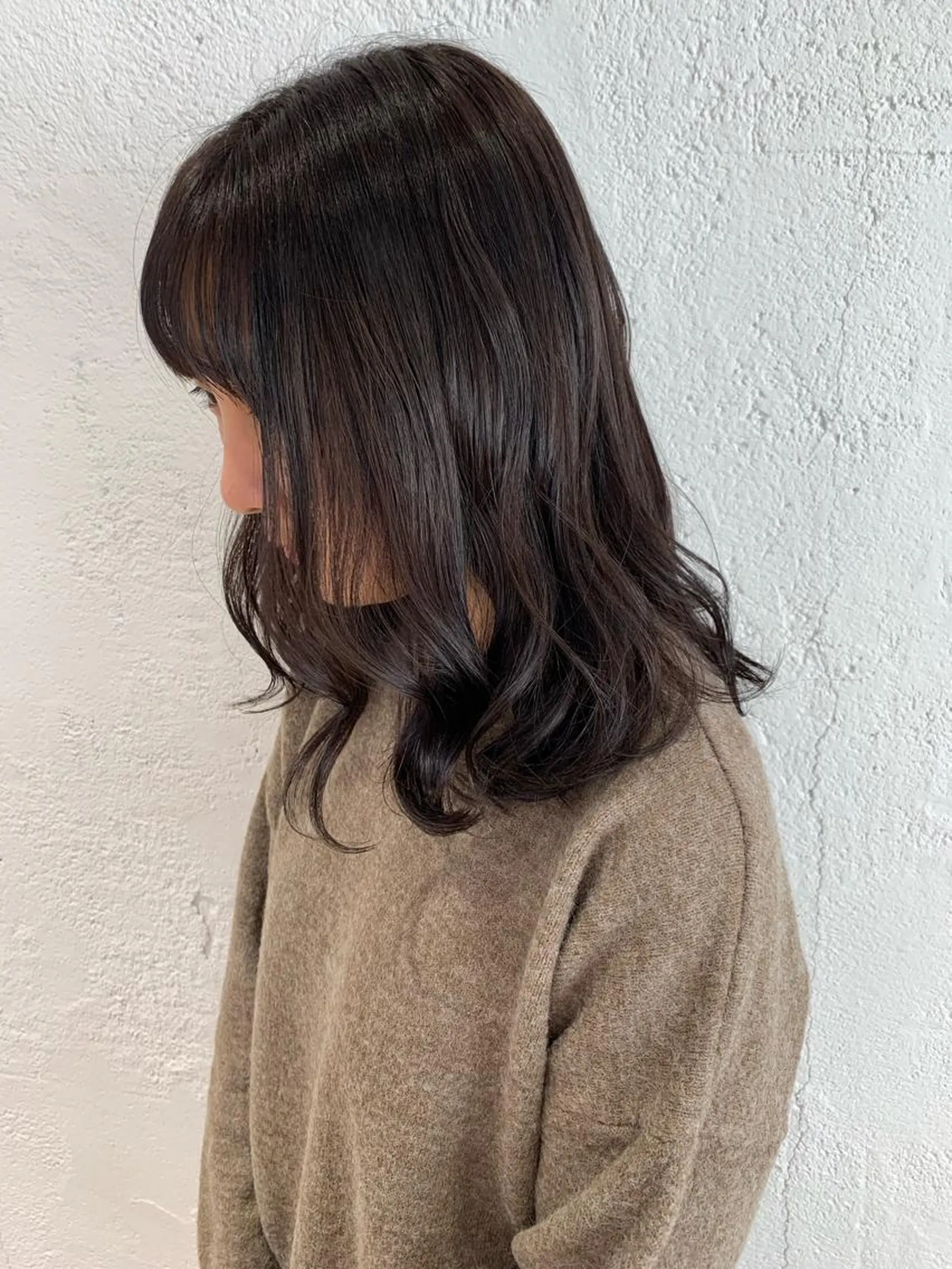 ミディアム カラー アッシュ ブラウンカラー 🫧透明感カラー/ ボブ/小笠原🪽のヘアスタイル