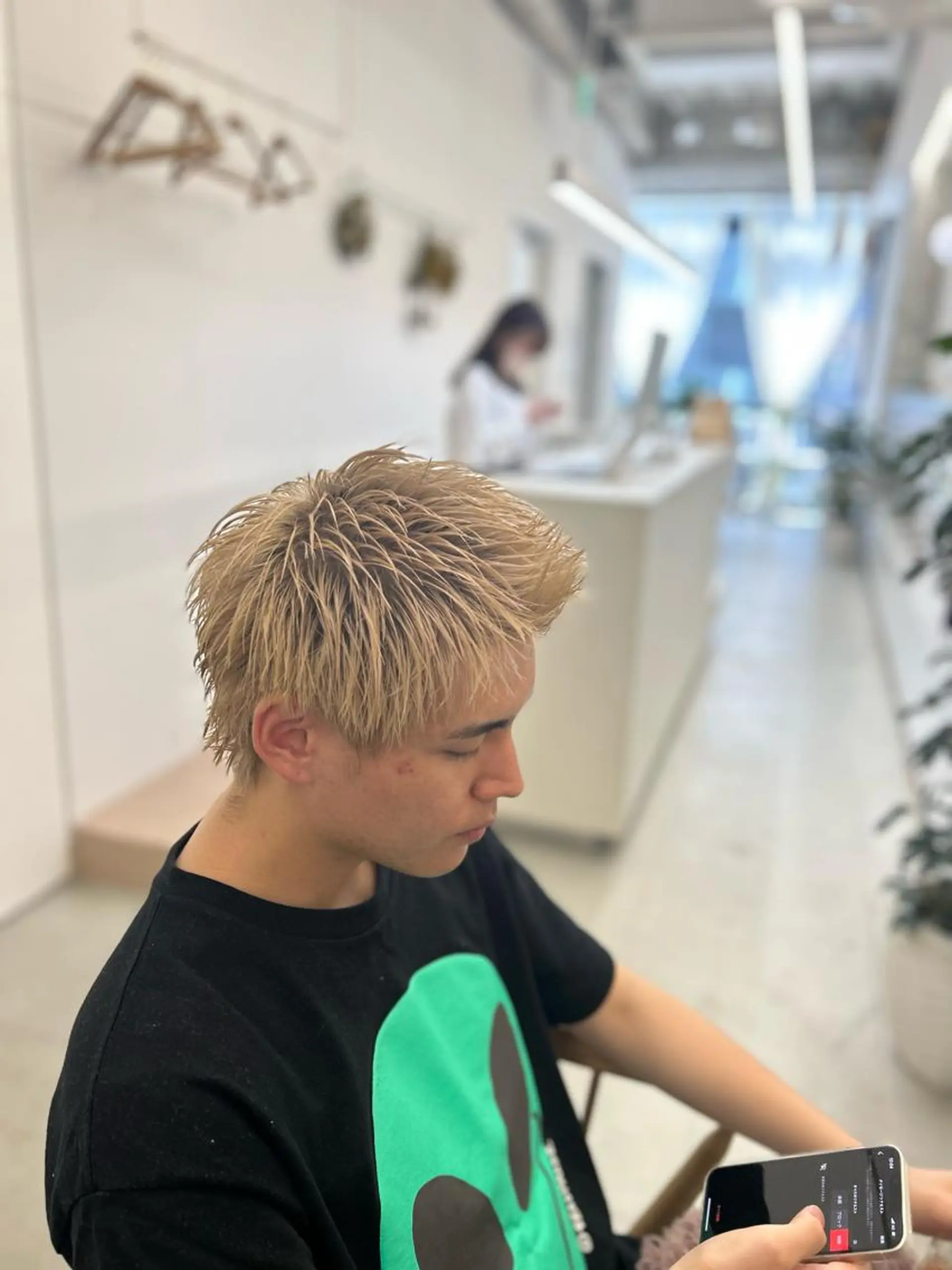 ショート メンズ ヘアカラー トリートメント 名古屋/伏見/花屋 併設/不破新のヘアスタイル
