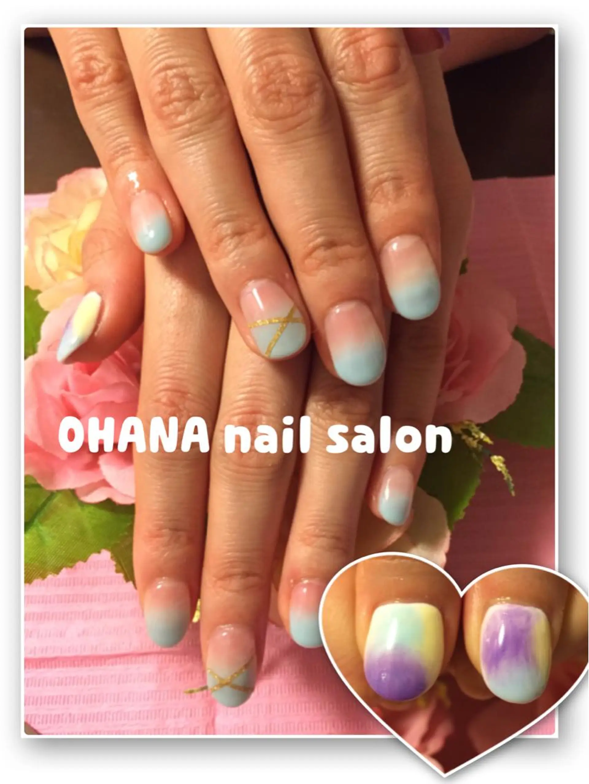 ネイル ジェルネイル グラデーション 水色 那覇🏝️台湾人 ネイリストSHIUのネイルデザイン