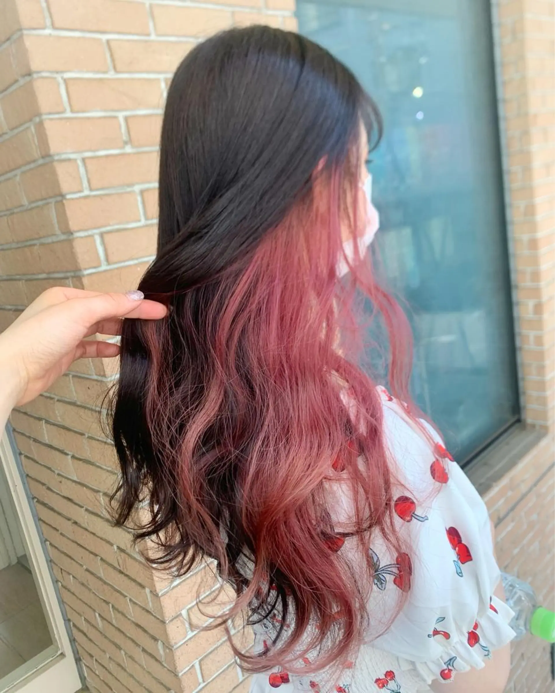 ロング カラー ヘアアレンジ ブリーチ デザインカラー ヘアカラー ピンクカラー🩷 ヘアセットＮＯ.1のヘアスタイル