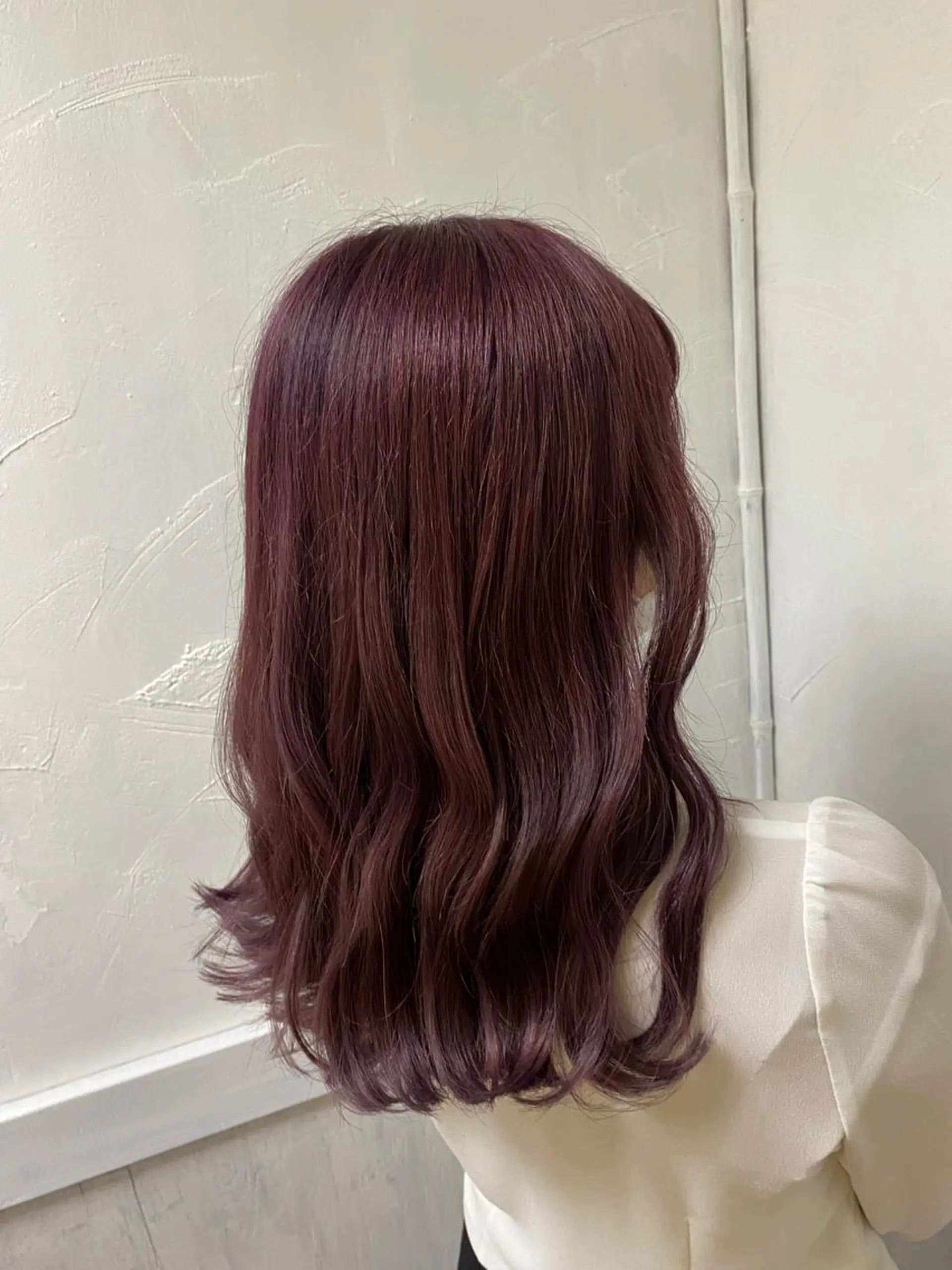 ミディアム カラー ヘアアレンジ ピンクカラー ローズカラー アンククロス/ 池袋/RYUSEIのヘアスタイル