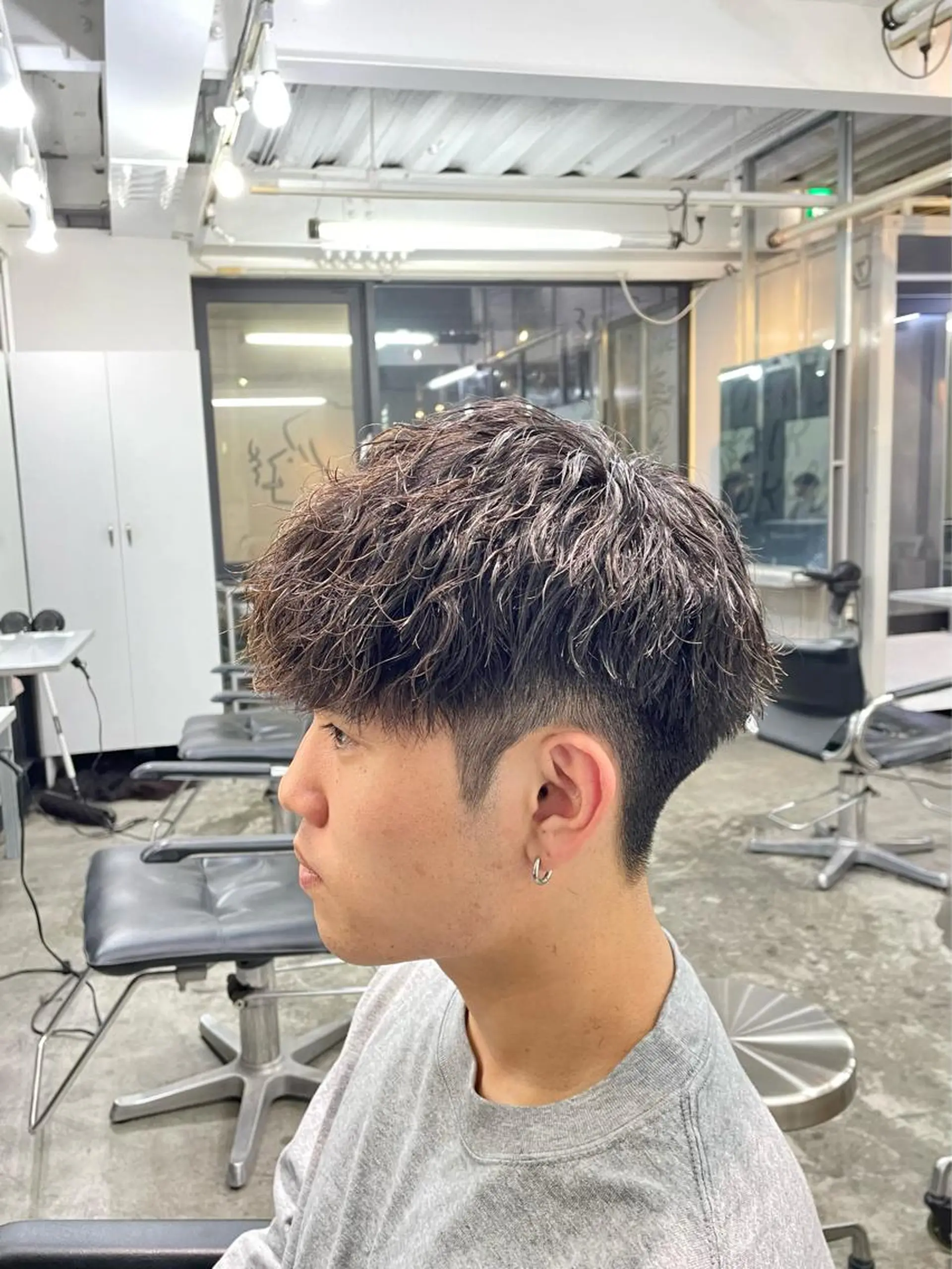 ショート パーマ メンズ マッシュ ショートヘア カット パーマ メンズ特化美容師/ 藤戸 椋のヘアスタイル