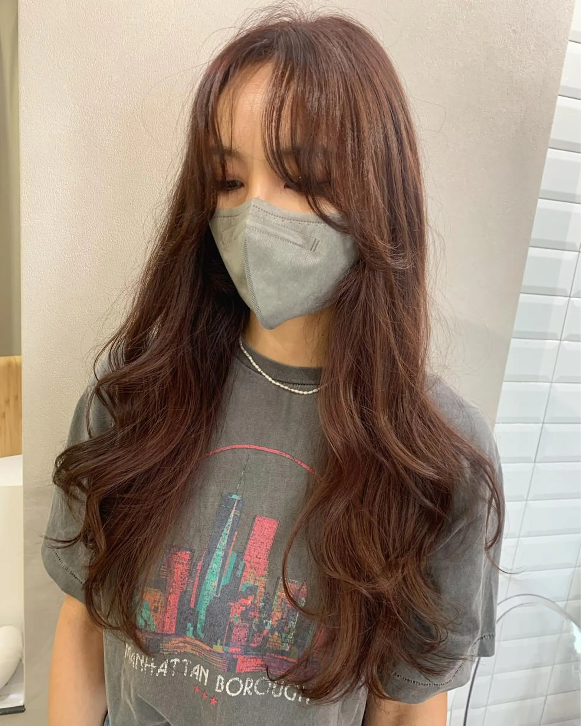 ロング カラー ベージュカラー ブリーチ ラベンダーカラー ラベンダーベージュ ブリーチなしカラー カット ヘアカラー トリートメント hub hair レイヤー/透明感のヘアスタイル