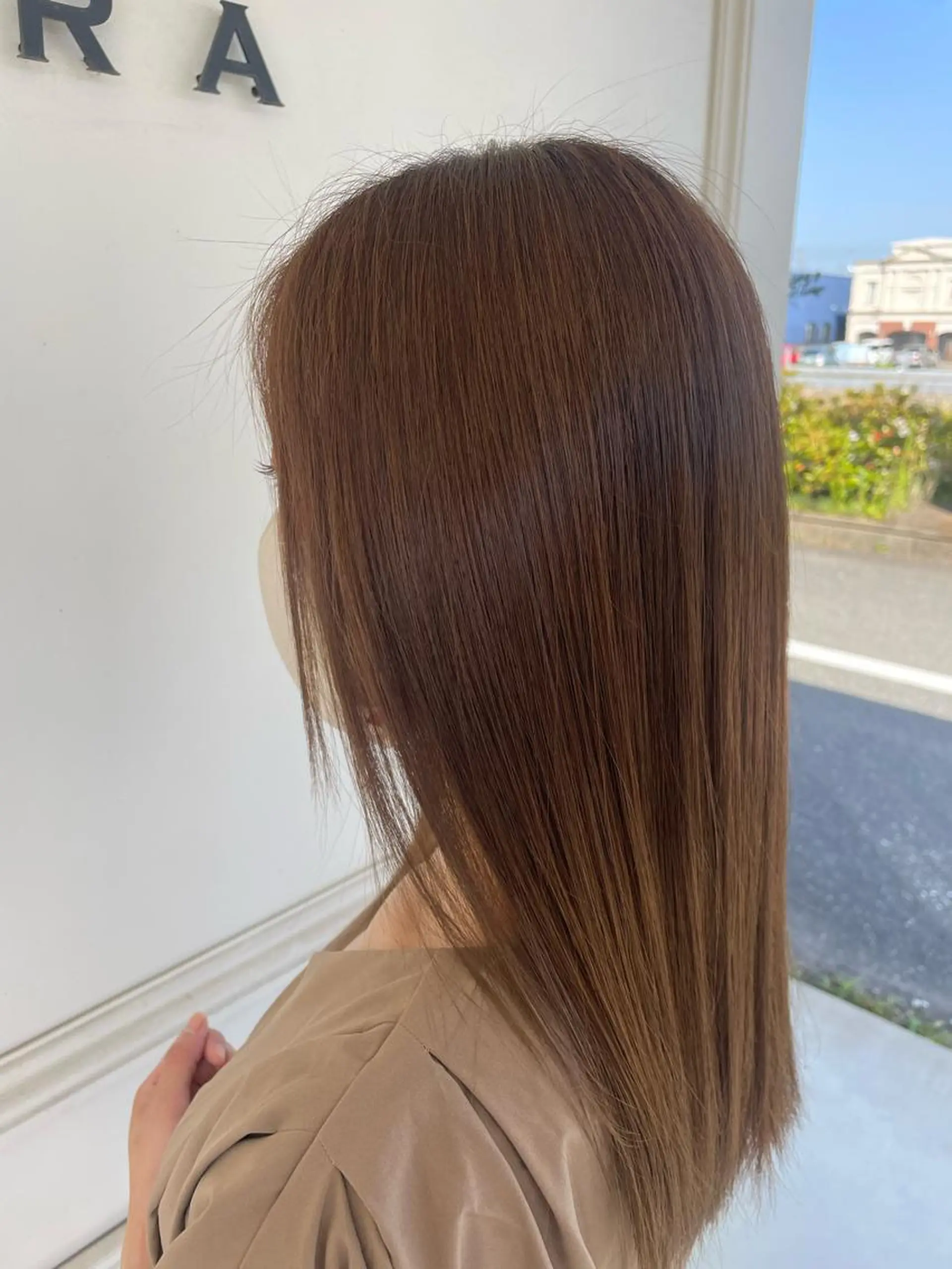 ミディアム カラー ヘアカラー 長岡 香澄のヘアスタイル