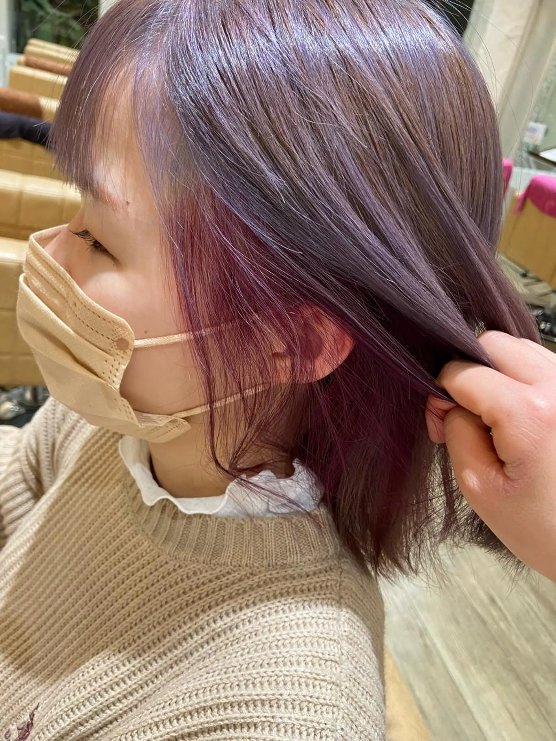 ミディアム カラー ヘアアレンジ 桑原 りゆのヘアスタイル