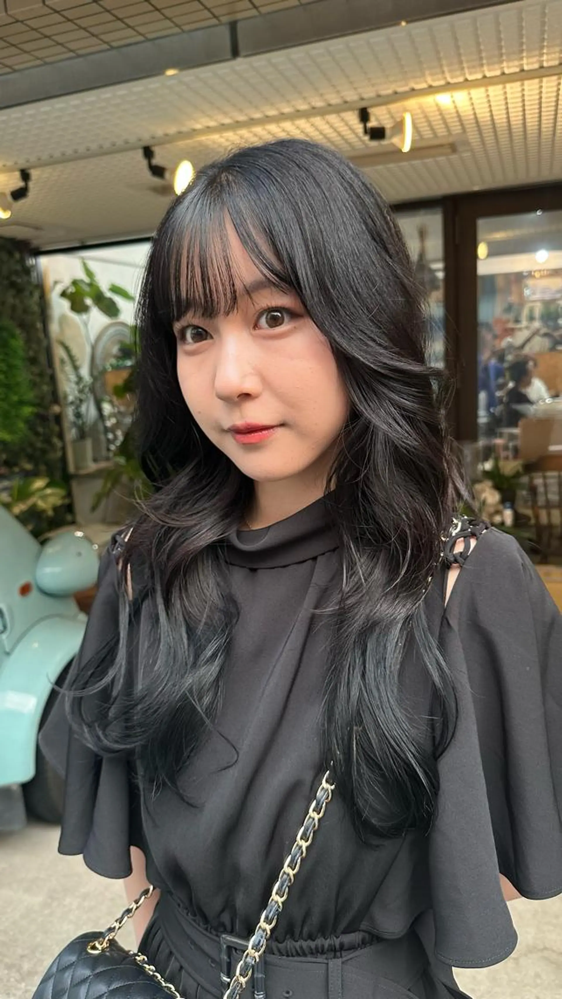 ロング カラー 切りっぱなしボブ ショートボブ バレイヤージュ ベージュカラー 黒髪 カット ヘアカラー トリートメント フリーランス所属・韓国ヘア レイヤー くびれヘアMATSUのヘアスタイル
