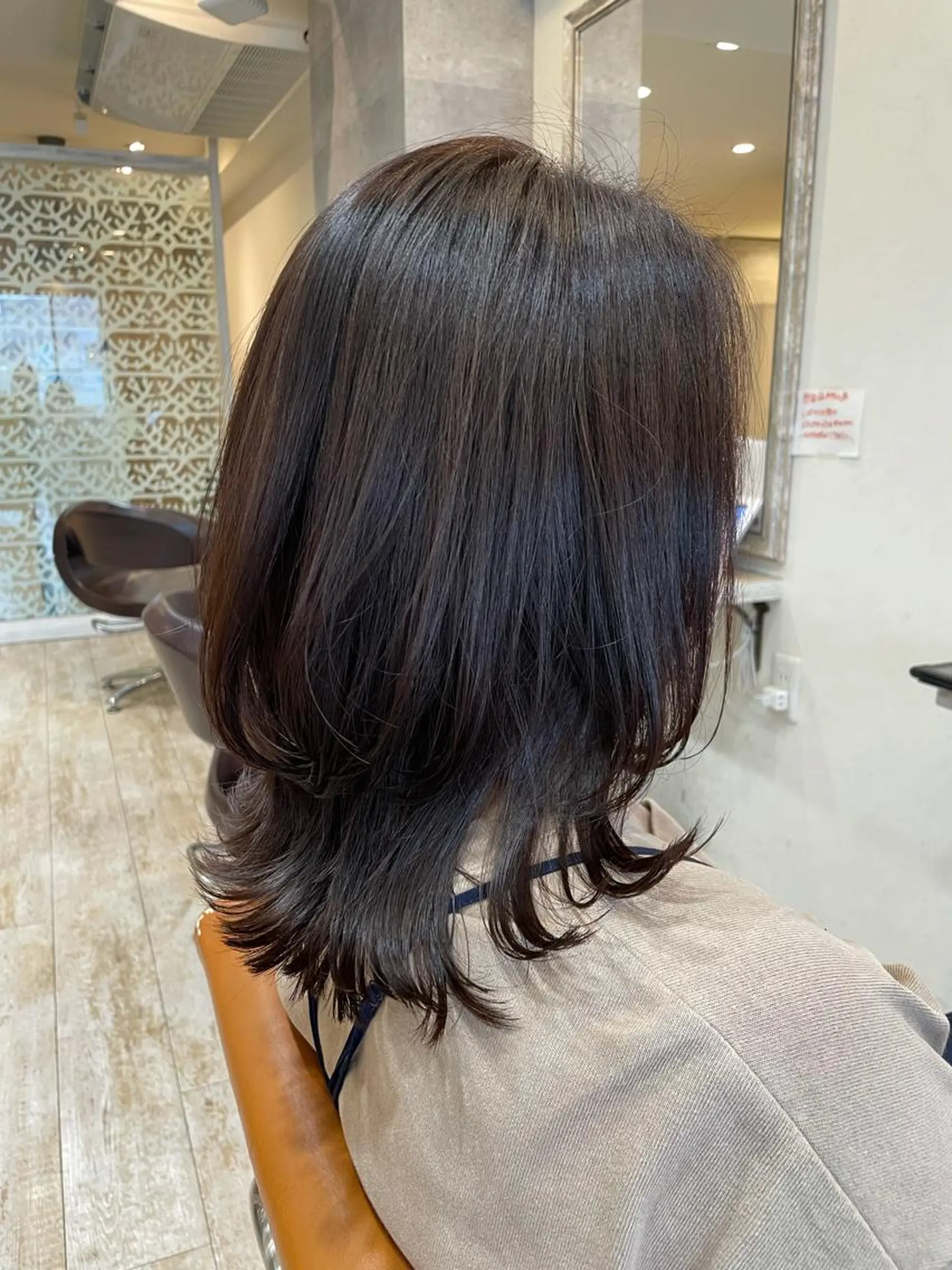 ミディアム カラー カット ヘアカラー Agu hair verse所属・小顔/似合わせカット 杉山莉菜のヘアスタイル