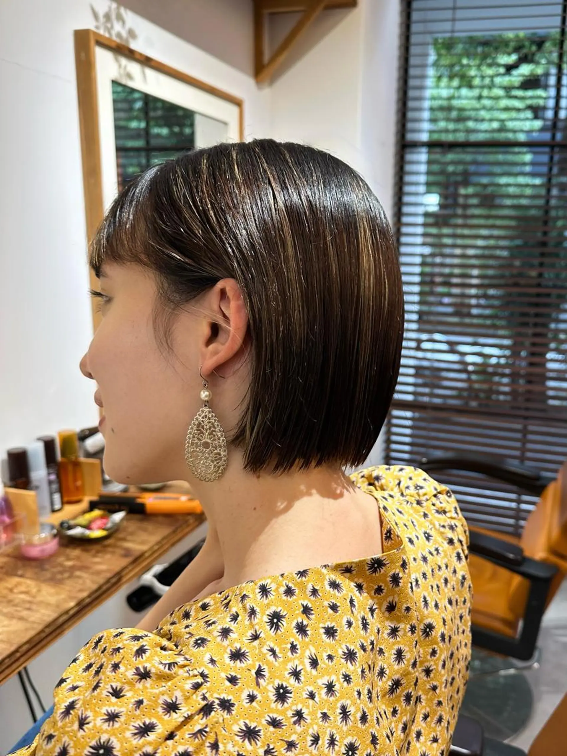 ショート カラー 切りっぱなしボブ ハイライトカラー ボブ ハイライト カット ヘアカラー 髪質改善/縮毛矯正 ボブ/Ryuseiのヘアスタイル