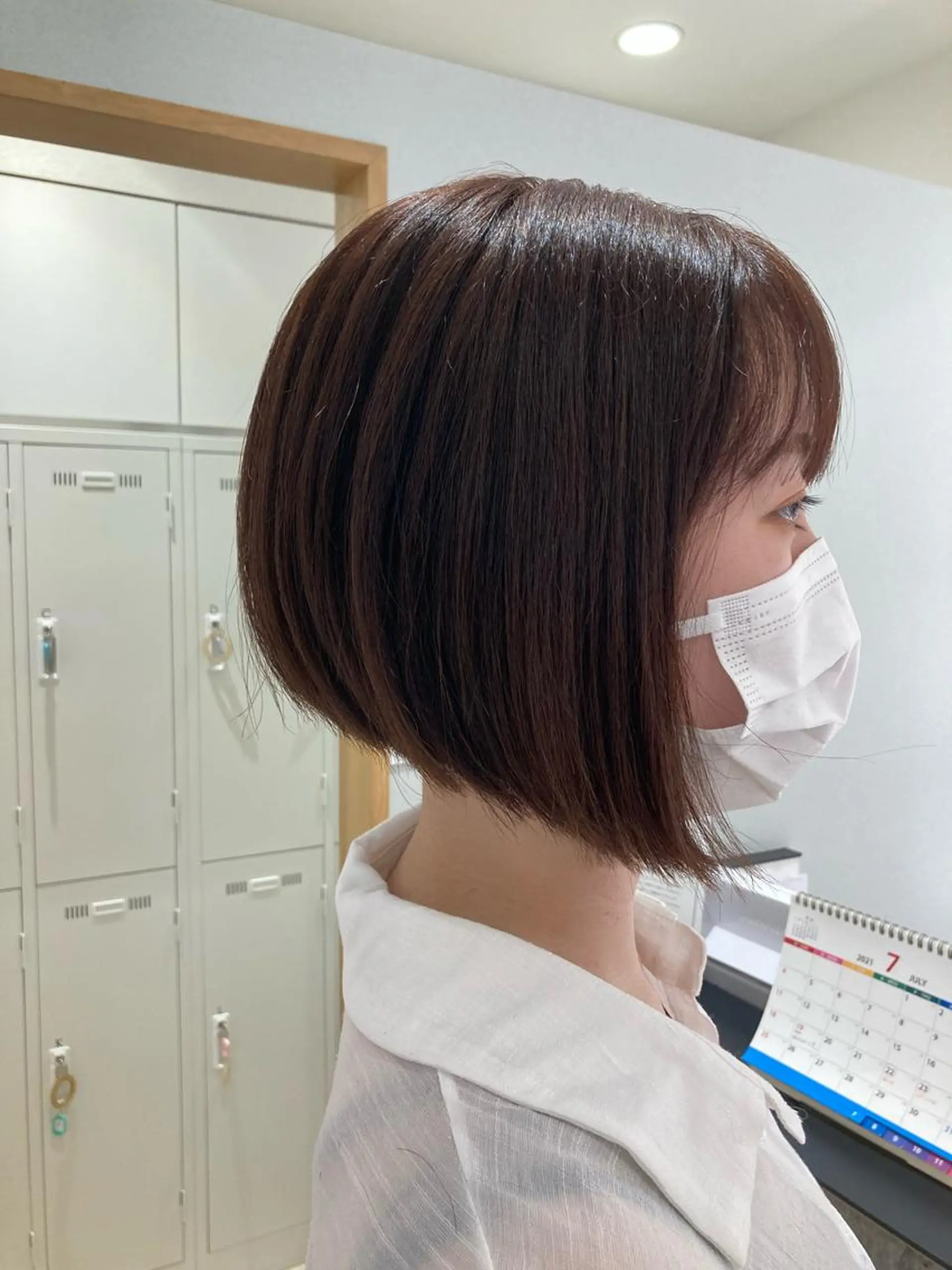 ショート カラー ブラウンカラー ピンクカラー ピンクブラウン カット ヘアカラー トリートメント 野村 さなみ✨ぱっつんボブのヘアスタイル