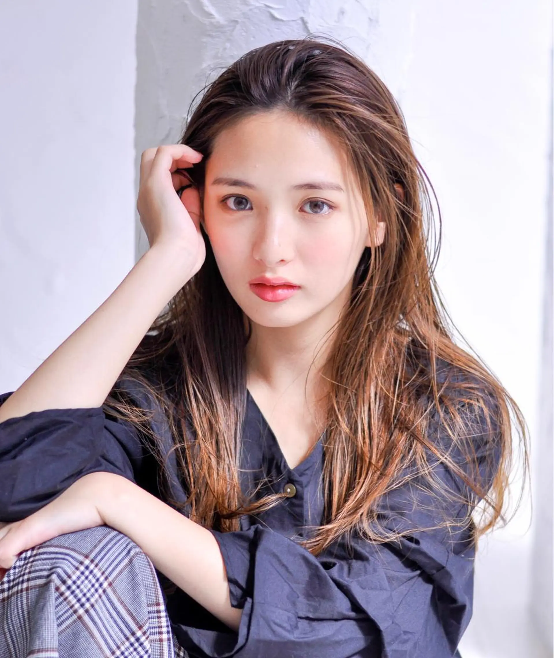 ロング カラー カット 縮毛矯正 kiki所属・中田 敏明のヘアスタイル