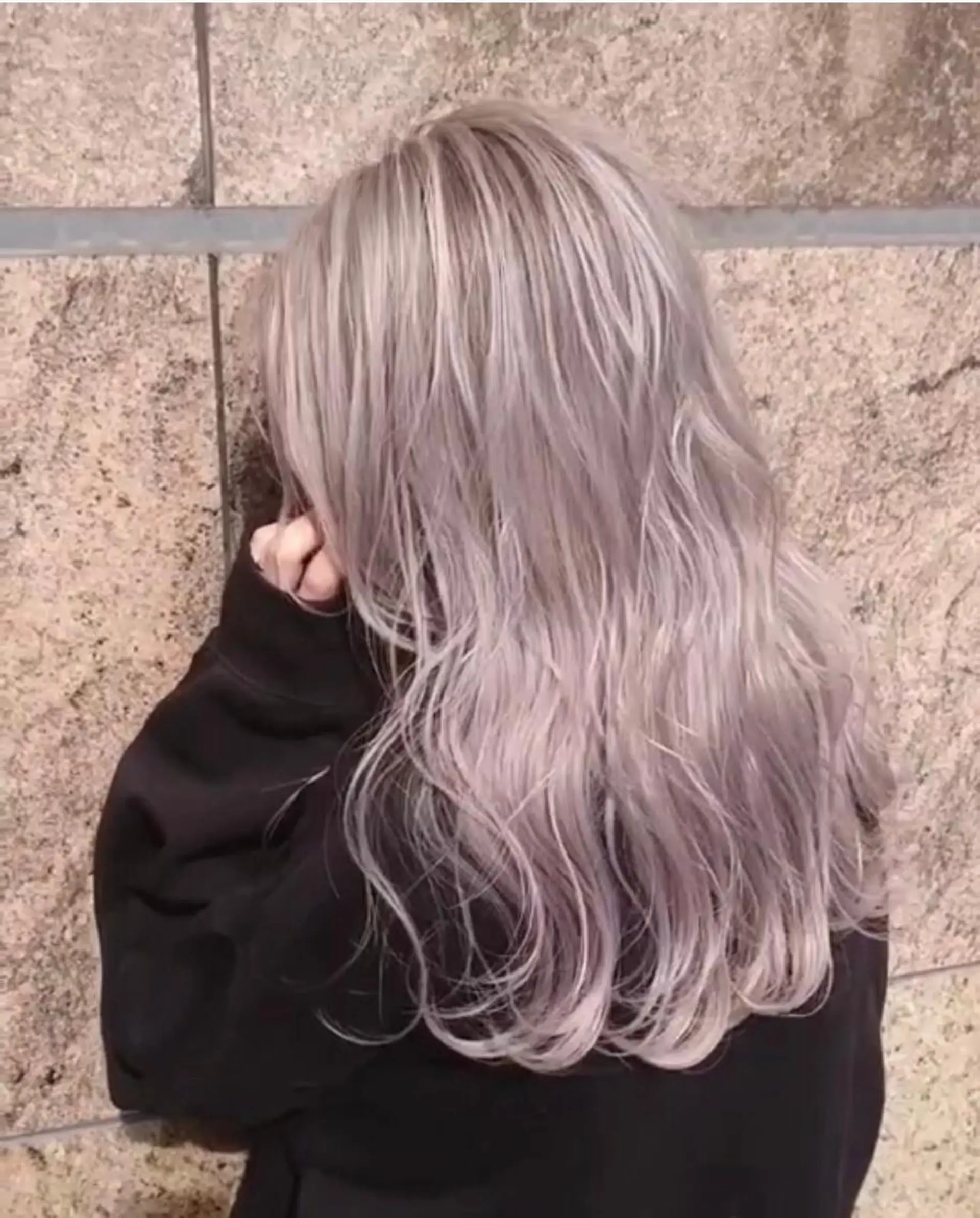 ロング カラー ヘアアレンジ キッズ アディクシーカラー バレイヤージュ ミストバング ベージュカラー 黒髪 髪質改善ケアカラー Eir梅田/中村のヘアスタイル