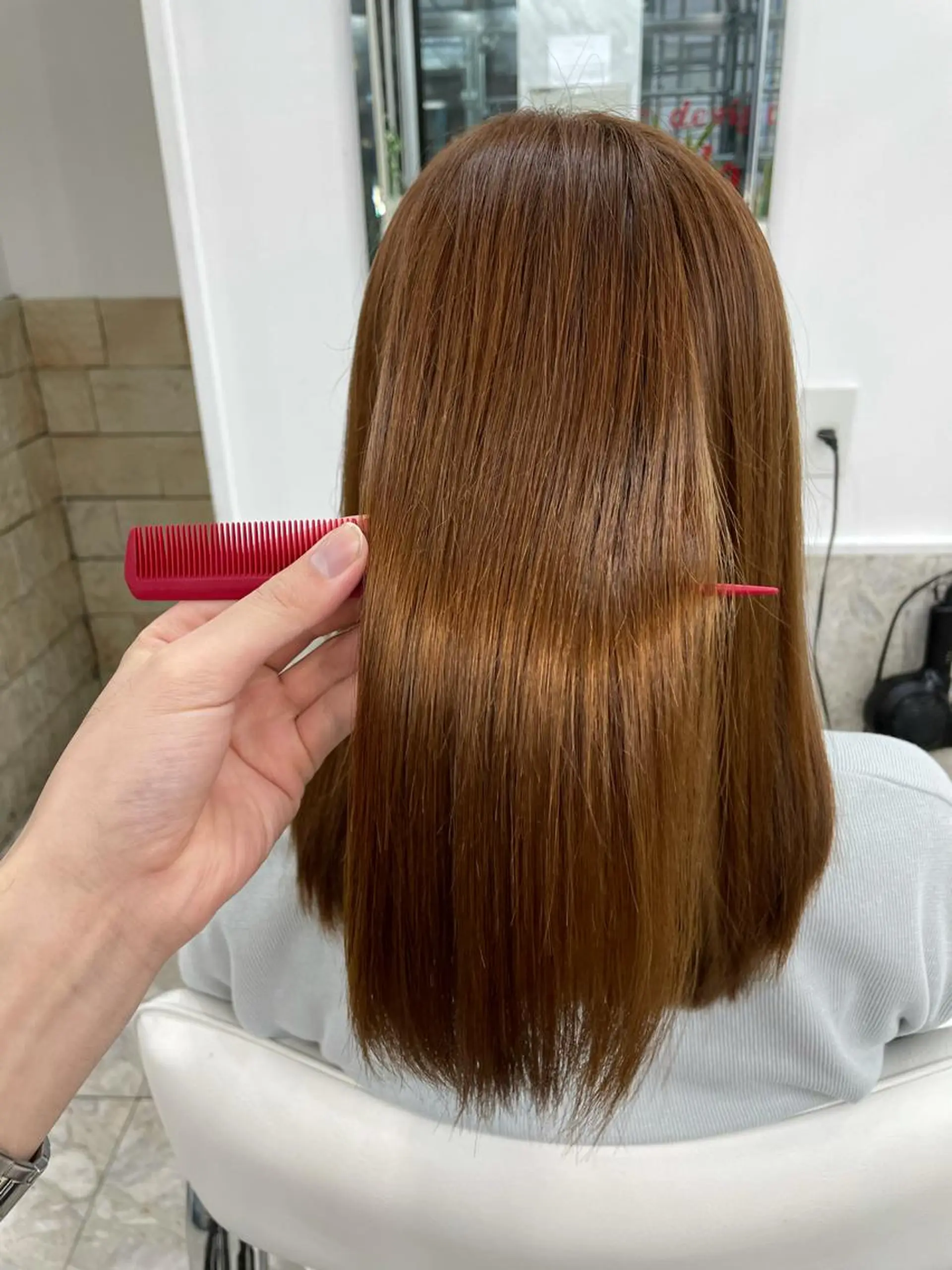 セミロング 縮毛矯正 相武台ショート特化 💐川崎希💐のヘアスタイル