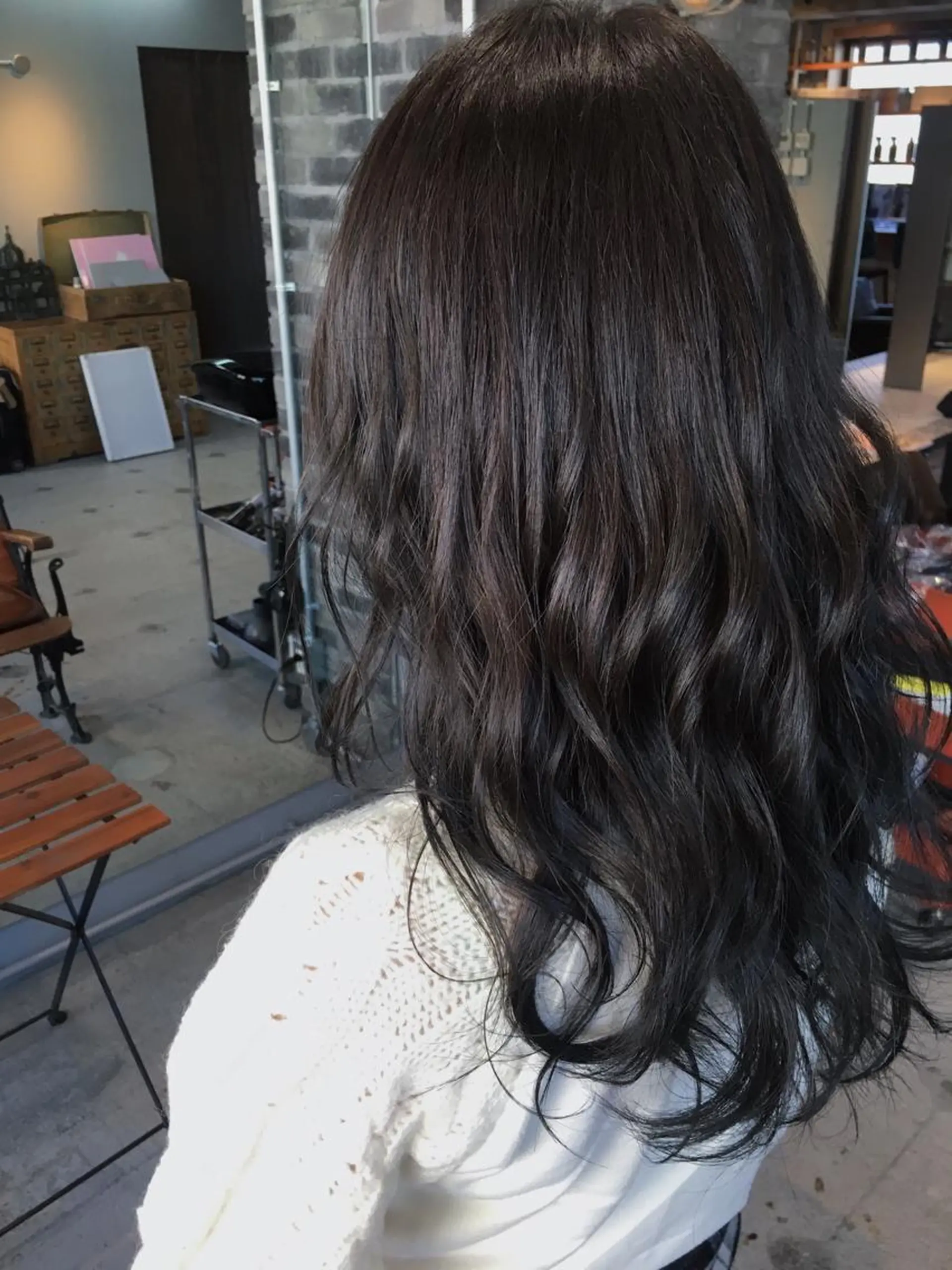 ロング カラー パーマ ブラウンカラー ココアブラウン 代表 中島貴志のヘアスタイル