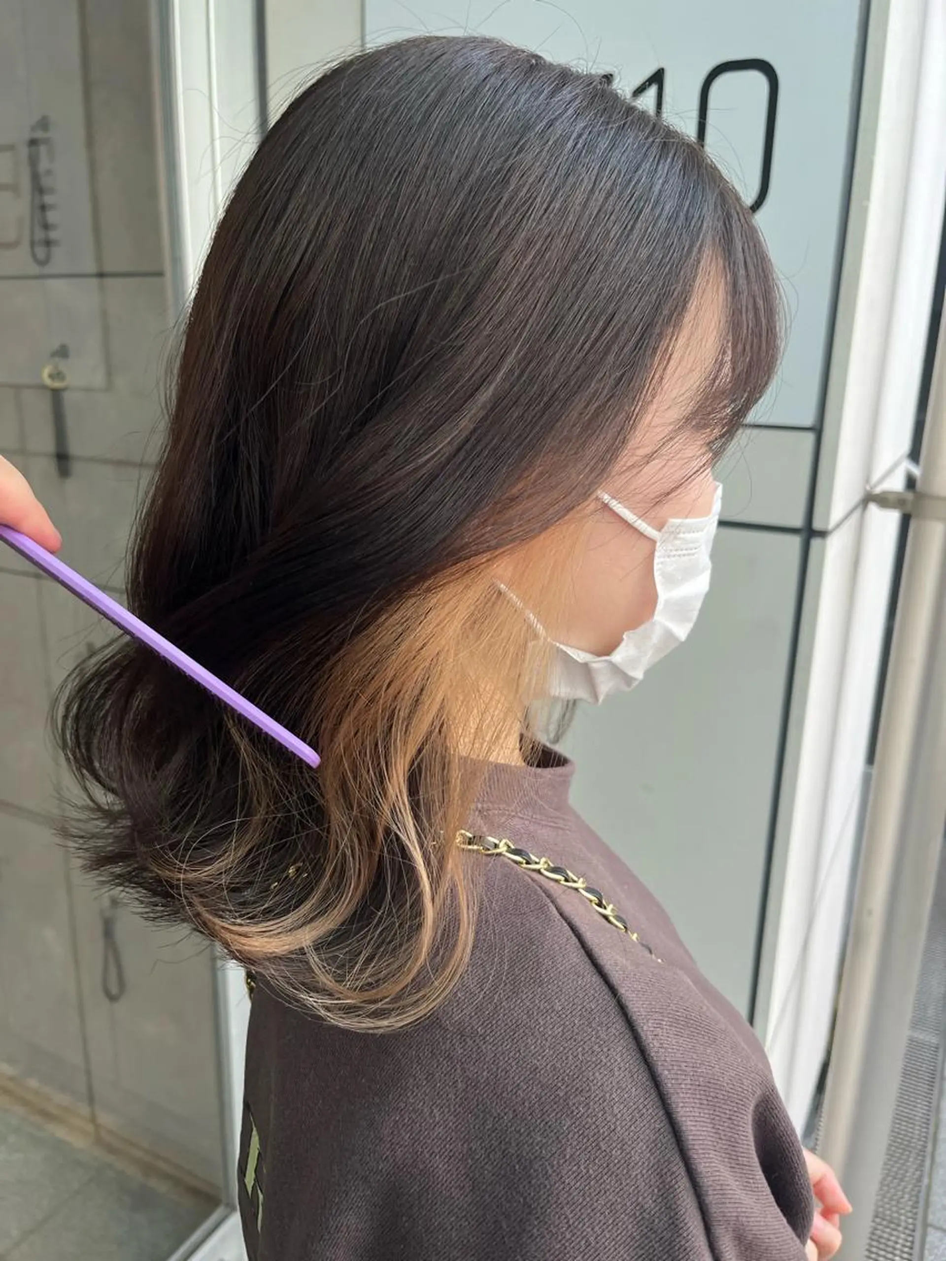 ミディアム カラー ヘアカラー トリートメント ヘアセット 🎀透明感ブリーチ カラー🎀ミズキのヘアスタイル