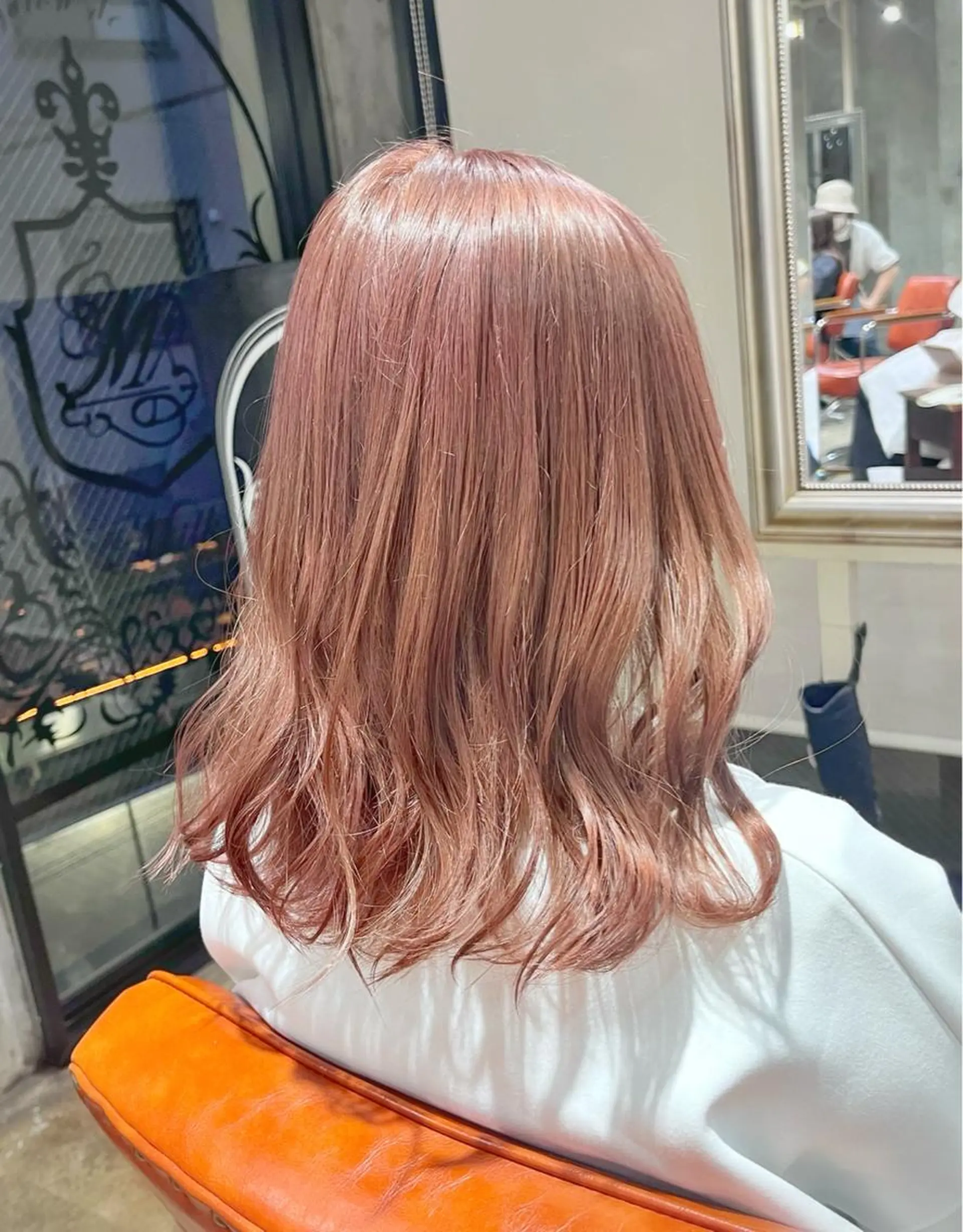 セミロング カラー ヘアアレンジ ヘアカラー ピンクカラー🩷 ヘアセットＮＯ.1のヘアスタイル