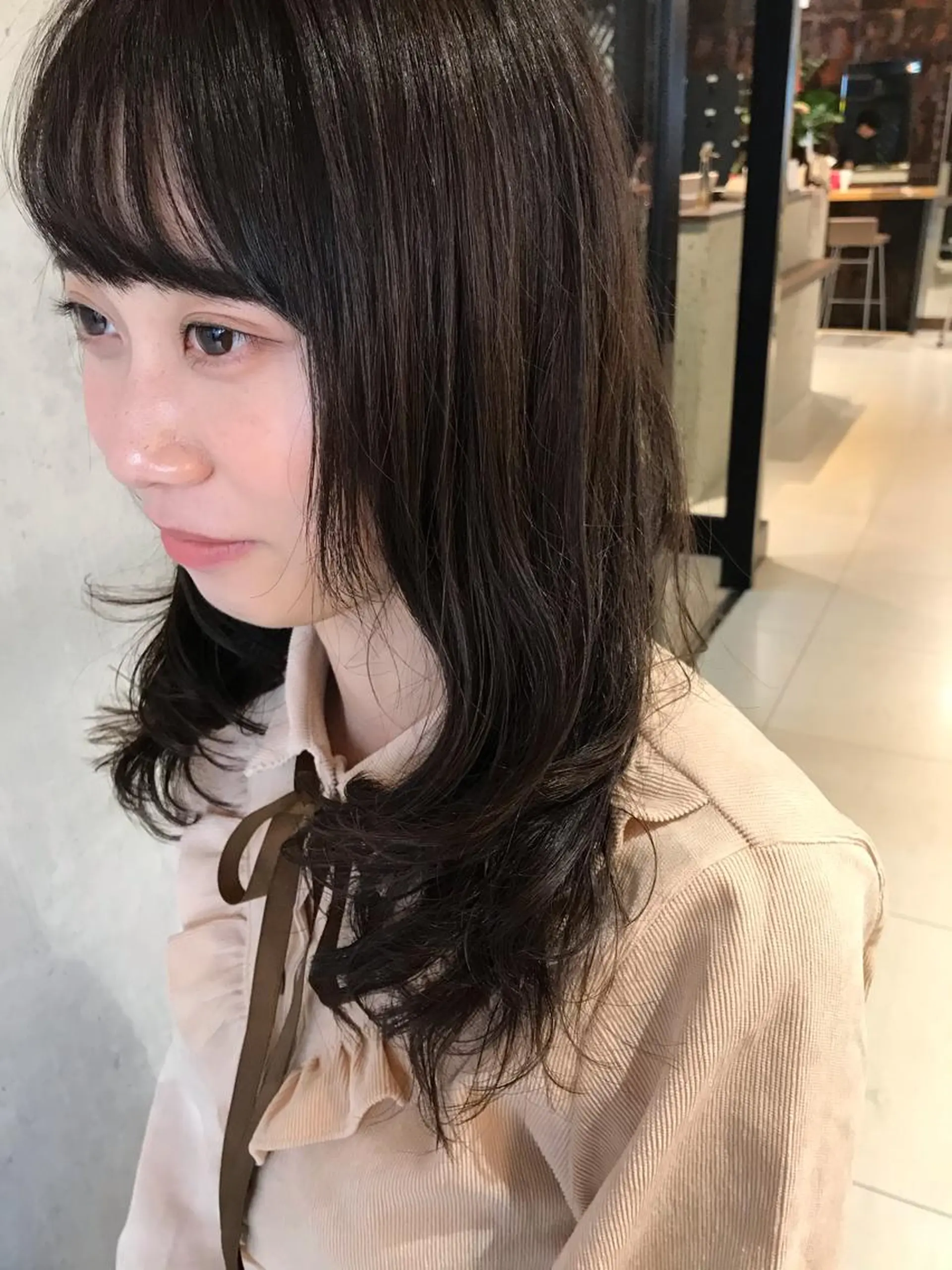 セミロング パーマ セミロングパーマ 新宿／透明感カラー／ 阿久津凜のヘアスタイル