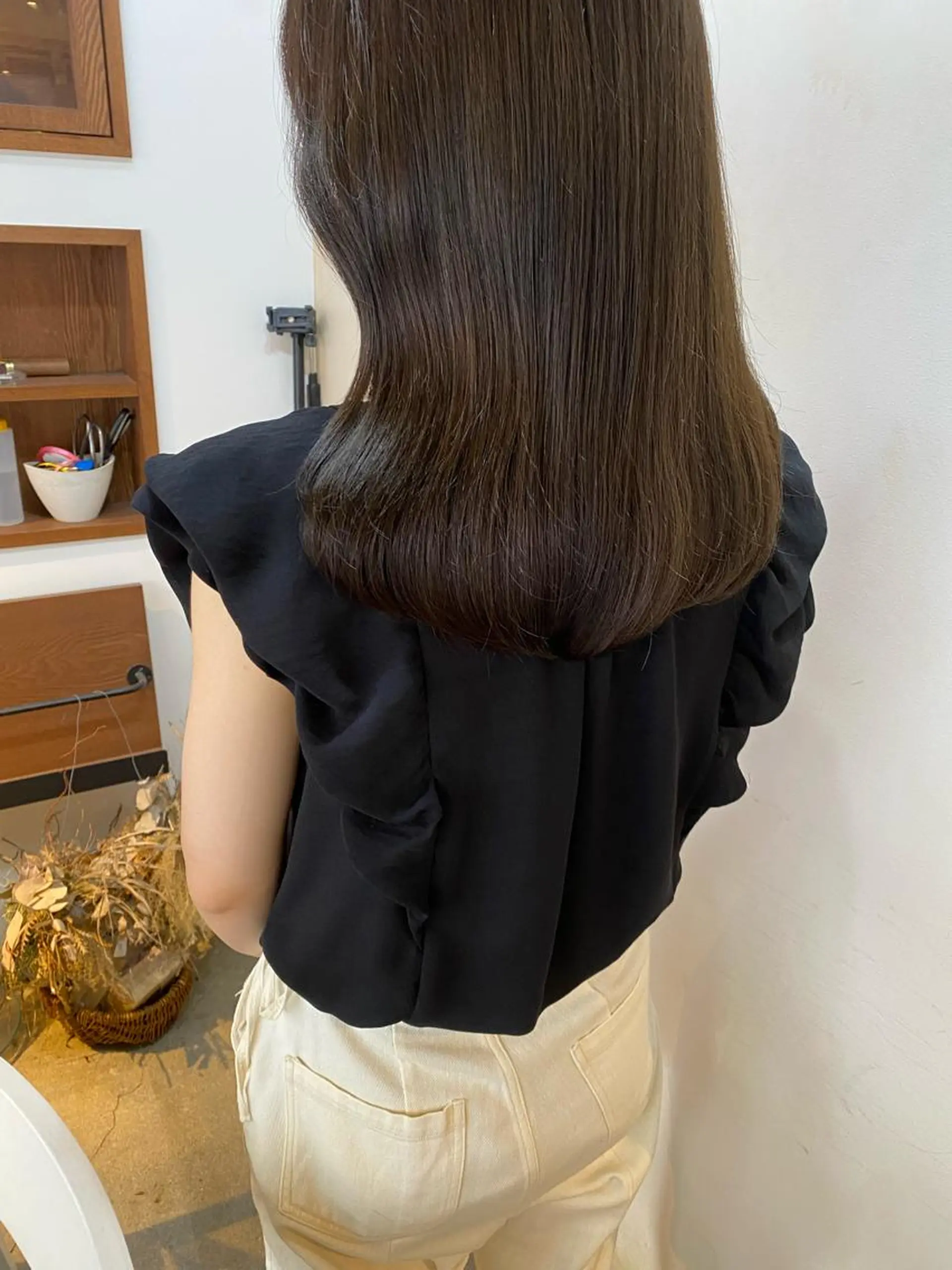 セミロング ヘアカラー トリートメント 似合わせ顔まわりカッ ト🩶瀧本美咲のヘアスタイル