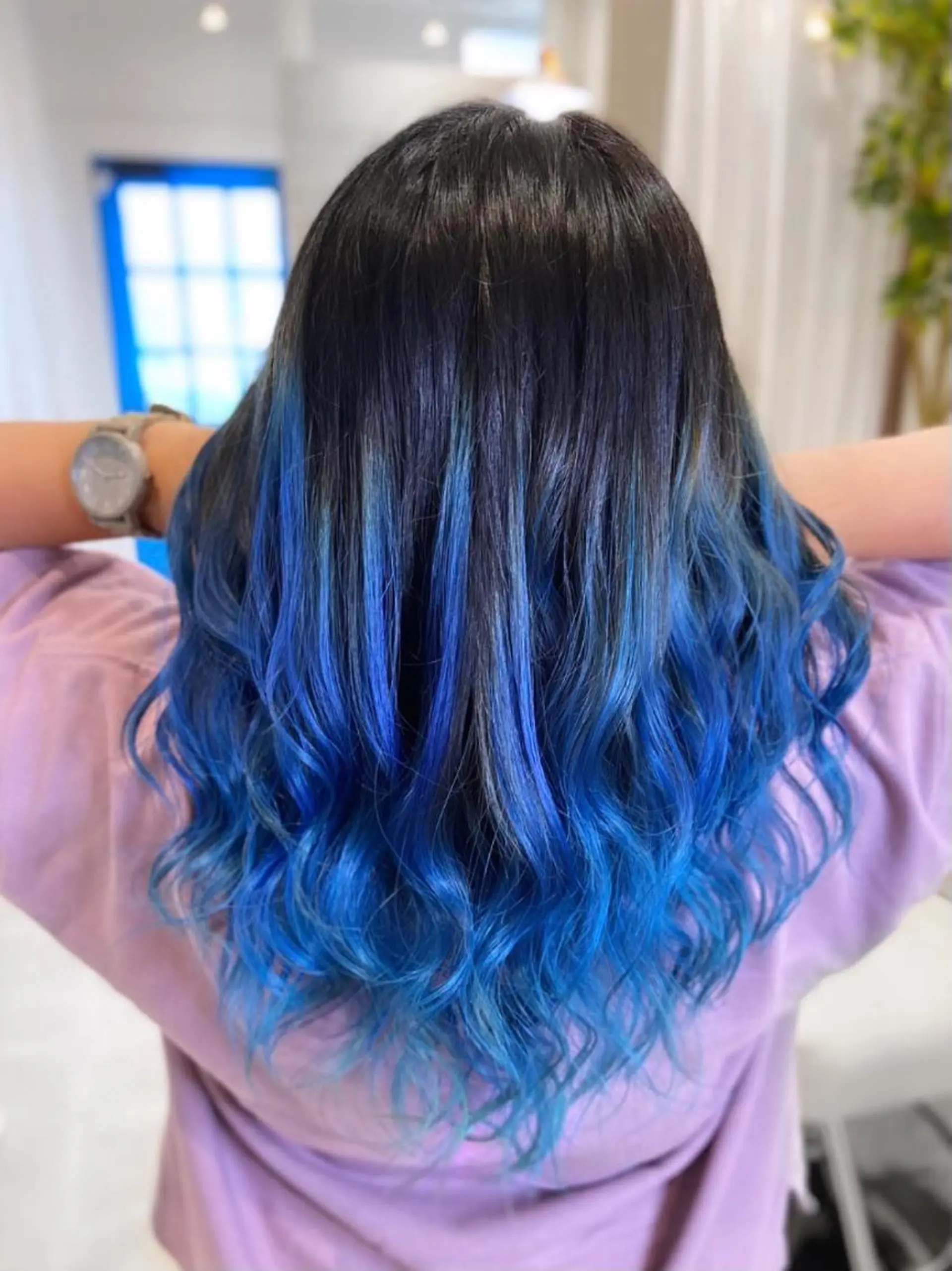 セミロング カラー ヘアアレンジ ブルーカラー グラデーションカラー ヘアカラー トリートメント Shelltie Fiel (シェルティフィエル)所属・次世代シールエクステ 錦糸町 小泉 朋之のヘアスタイル