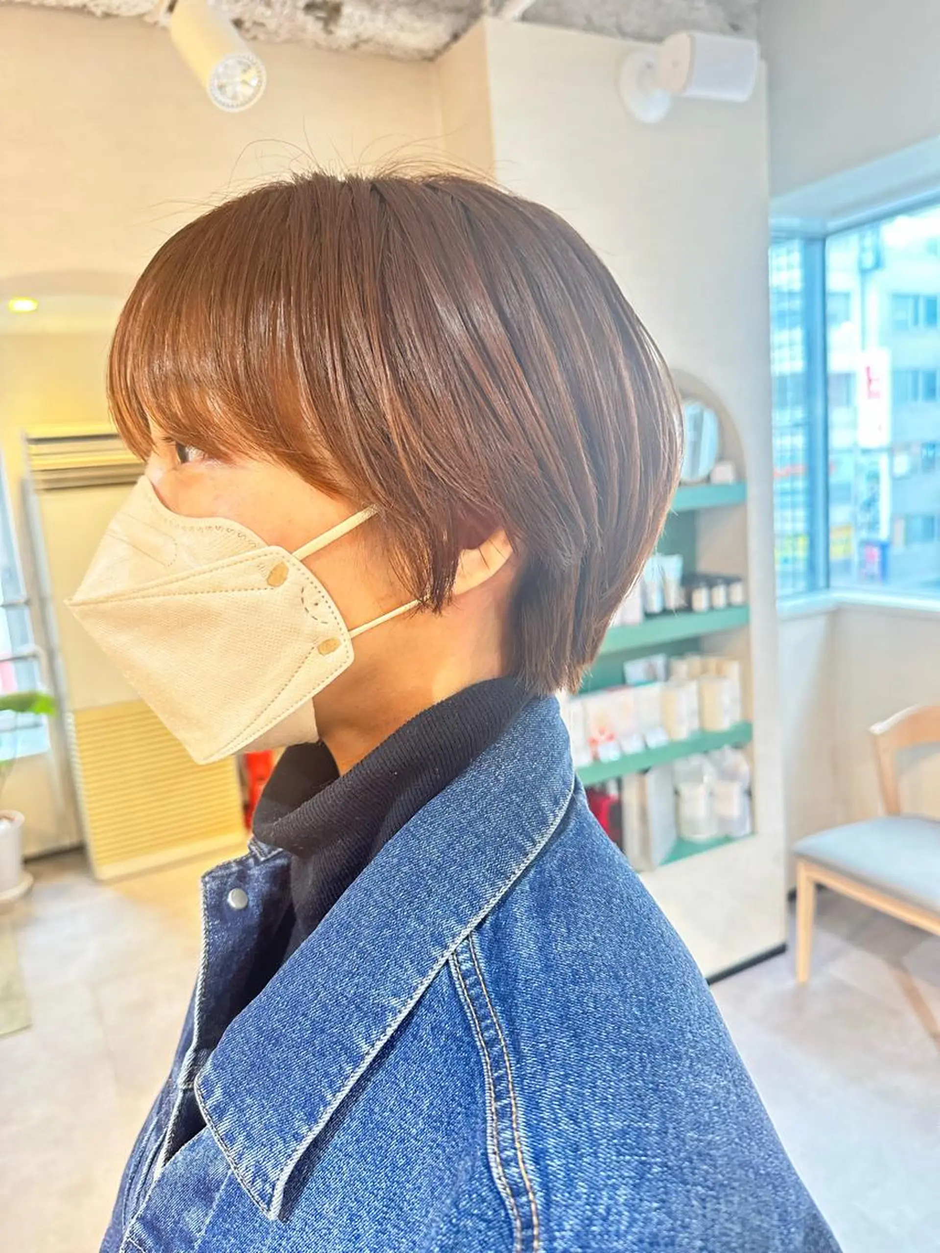 ショート カラー 丸みショート オレンジ くびれヘア ショートヘア 【Uneユヌ】菊地 春那のヘアスタイル