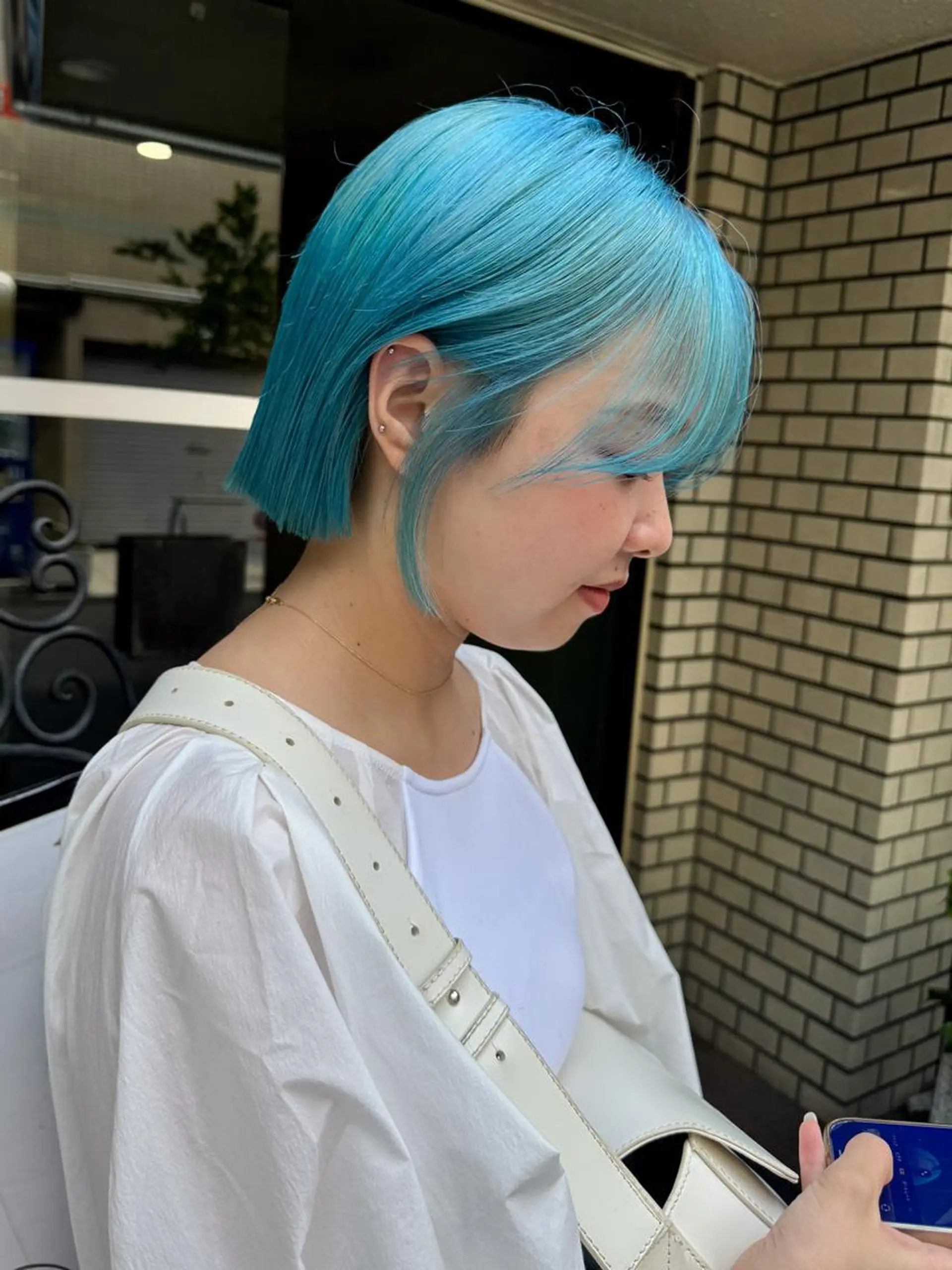 ショート カラー nelke/レイヤー 立川/ブリーチのヘアスタイル