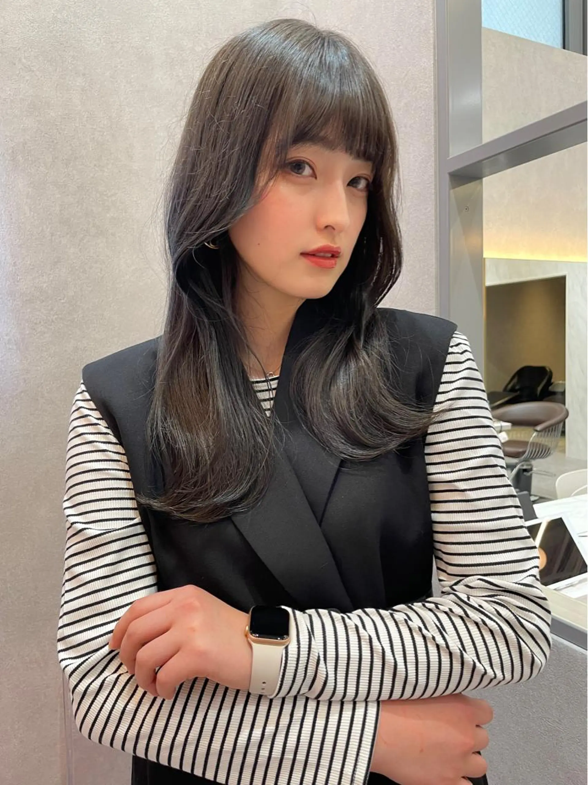 ミディアム 韓国風ヘア Lond  lea 🦋ayana🦋のヘアスタイル