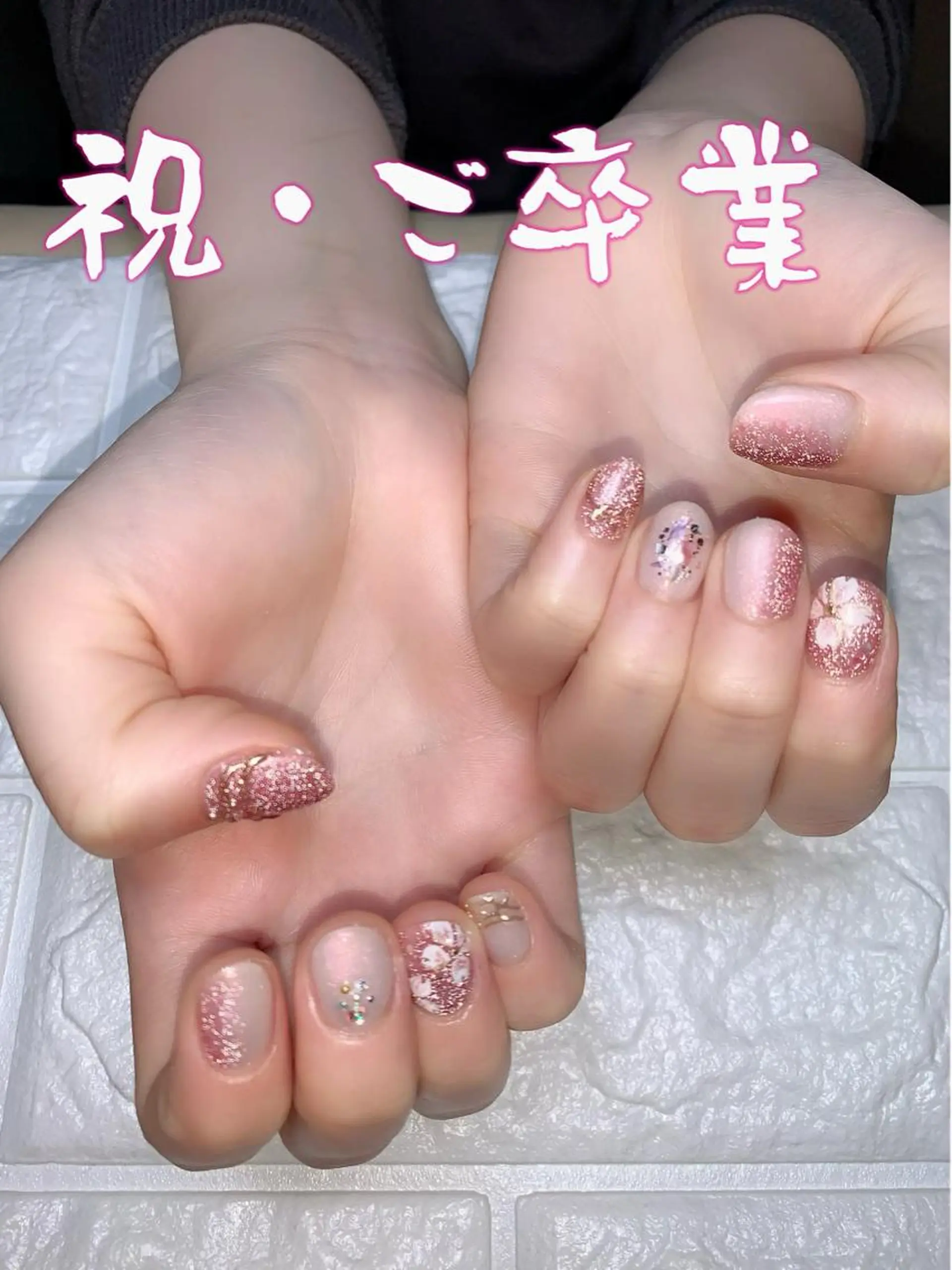 ネイル フラッシュネイル 卒業式 Nail Salon R.N アールドットエヌ所属・R.N アールドットエヌのネイルデザイン